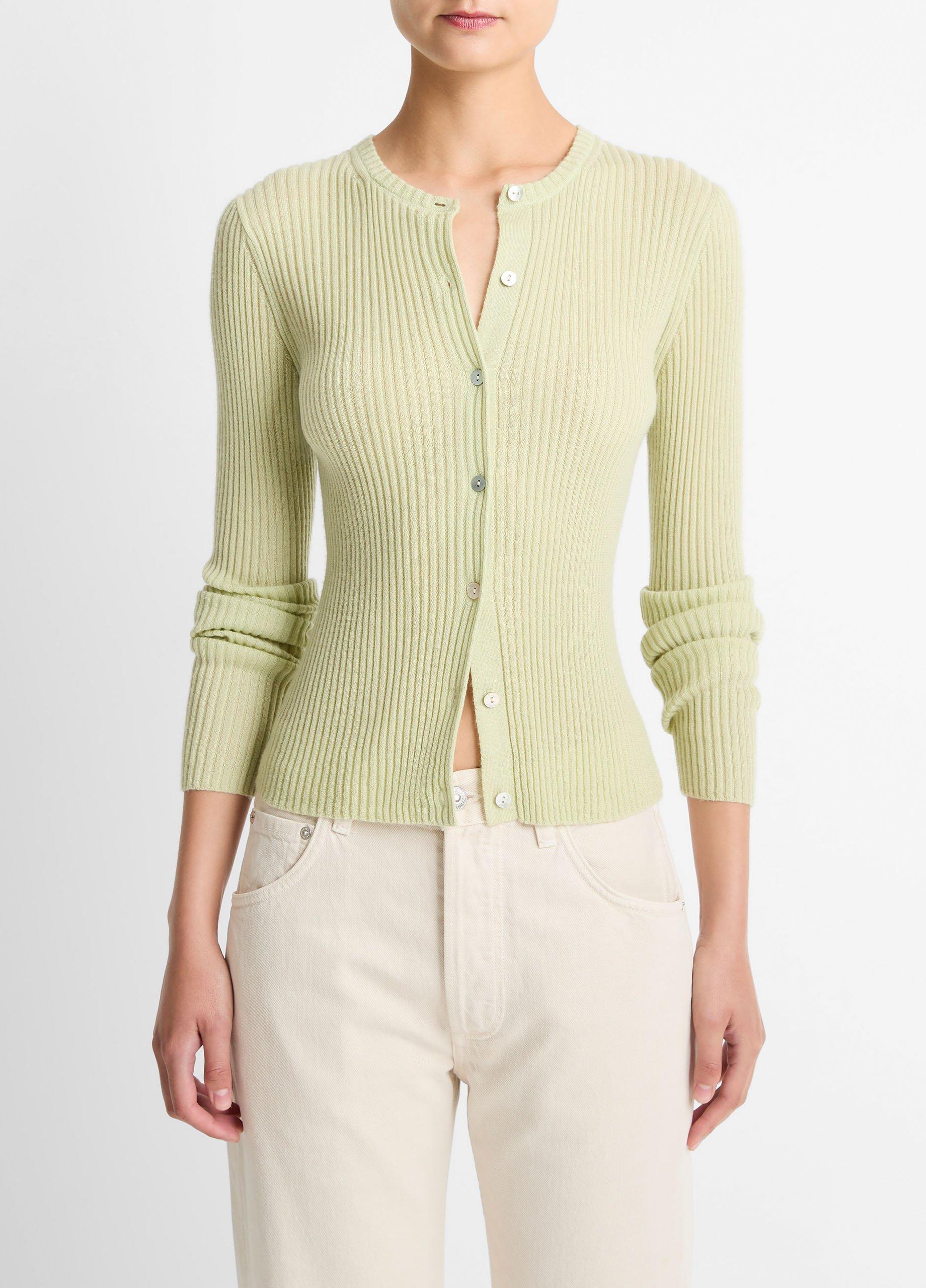 Ribbed Cashmere-Silk Cardigan image number 0