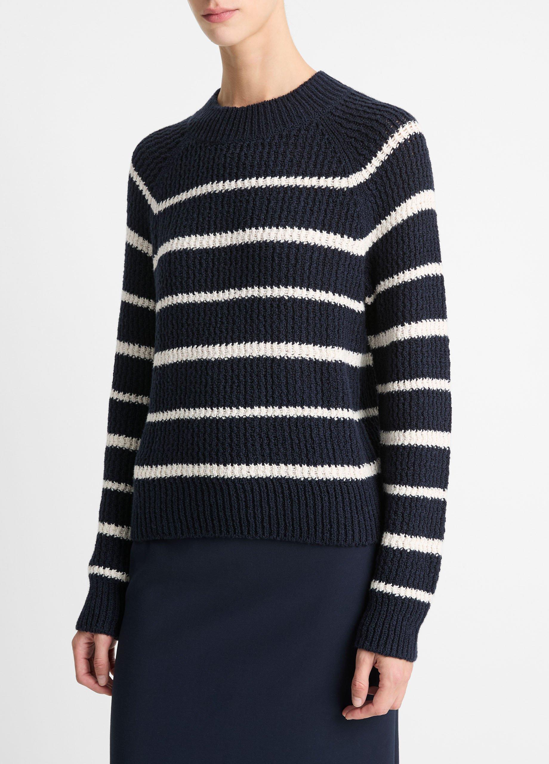 VINCE Shadow Stripe shops Wool Crewneck Sweater