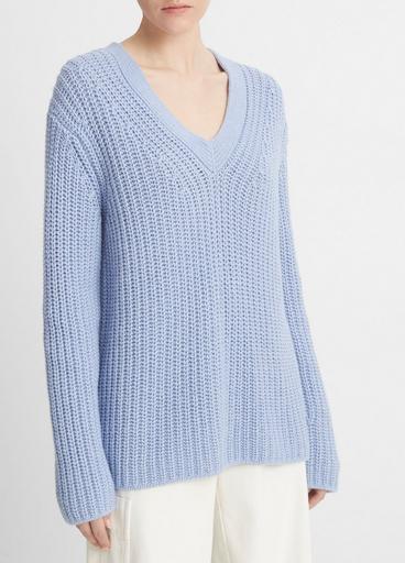 Shaker Stitch V-Neck Sweater image number 2