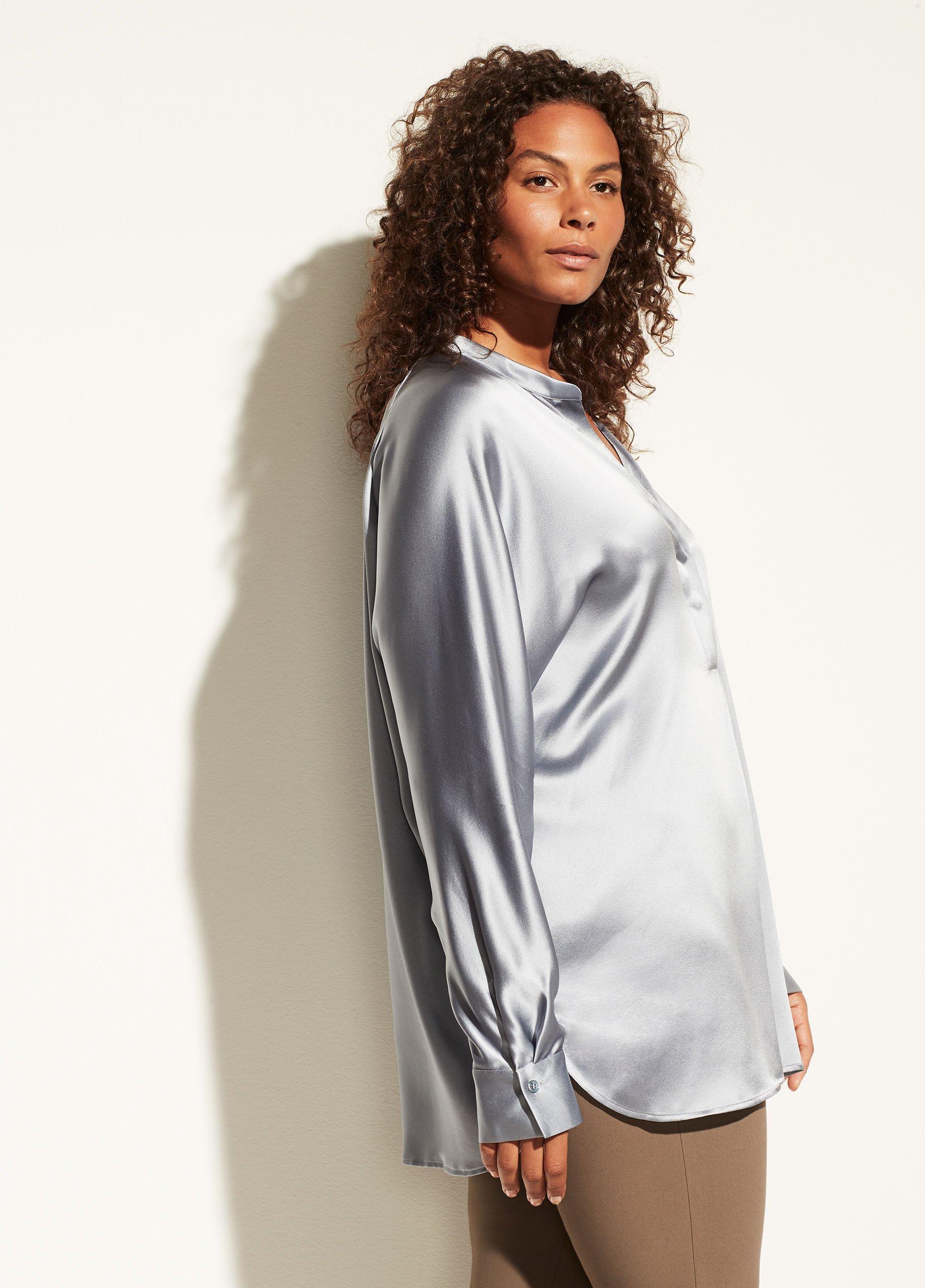 Satin Band Collar Blouse image number 2