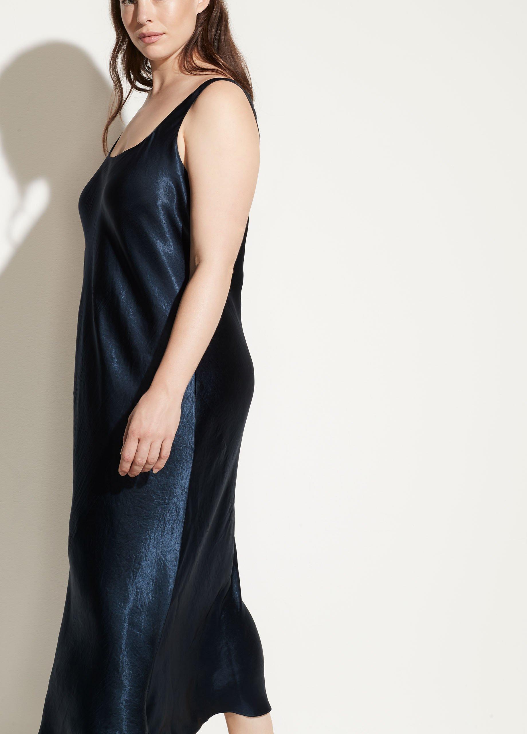 Square Neck Satin Tank Dress image number 1