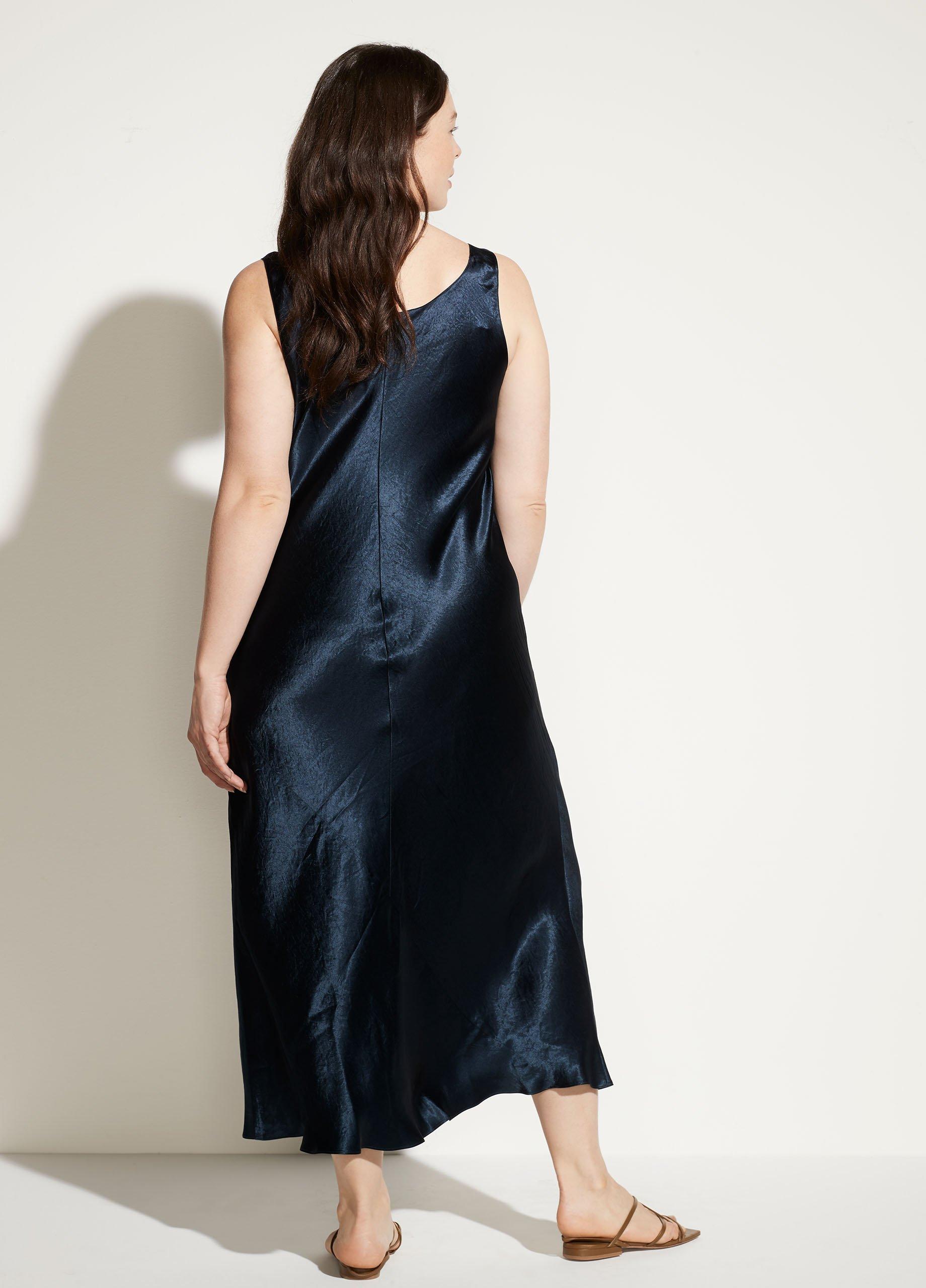 Square Neck Satin Tank Dress image number 2