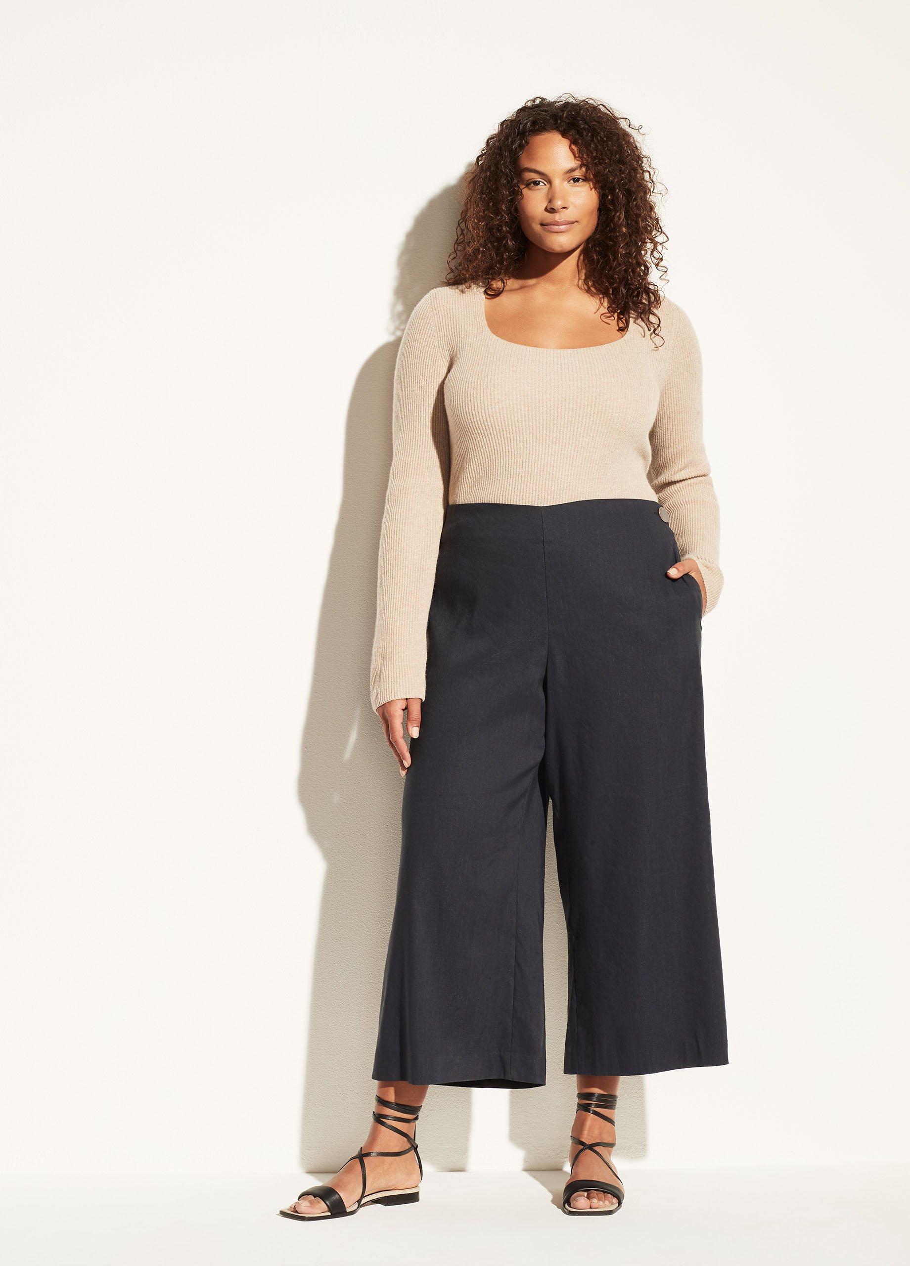 High-Waisted Cropped Wide-Leg Pants