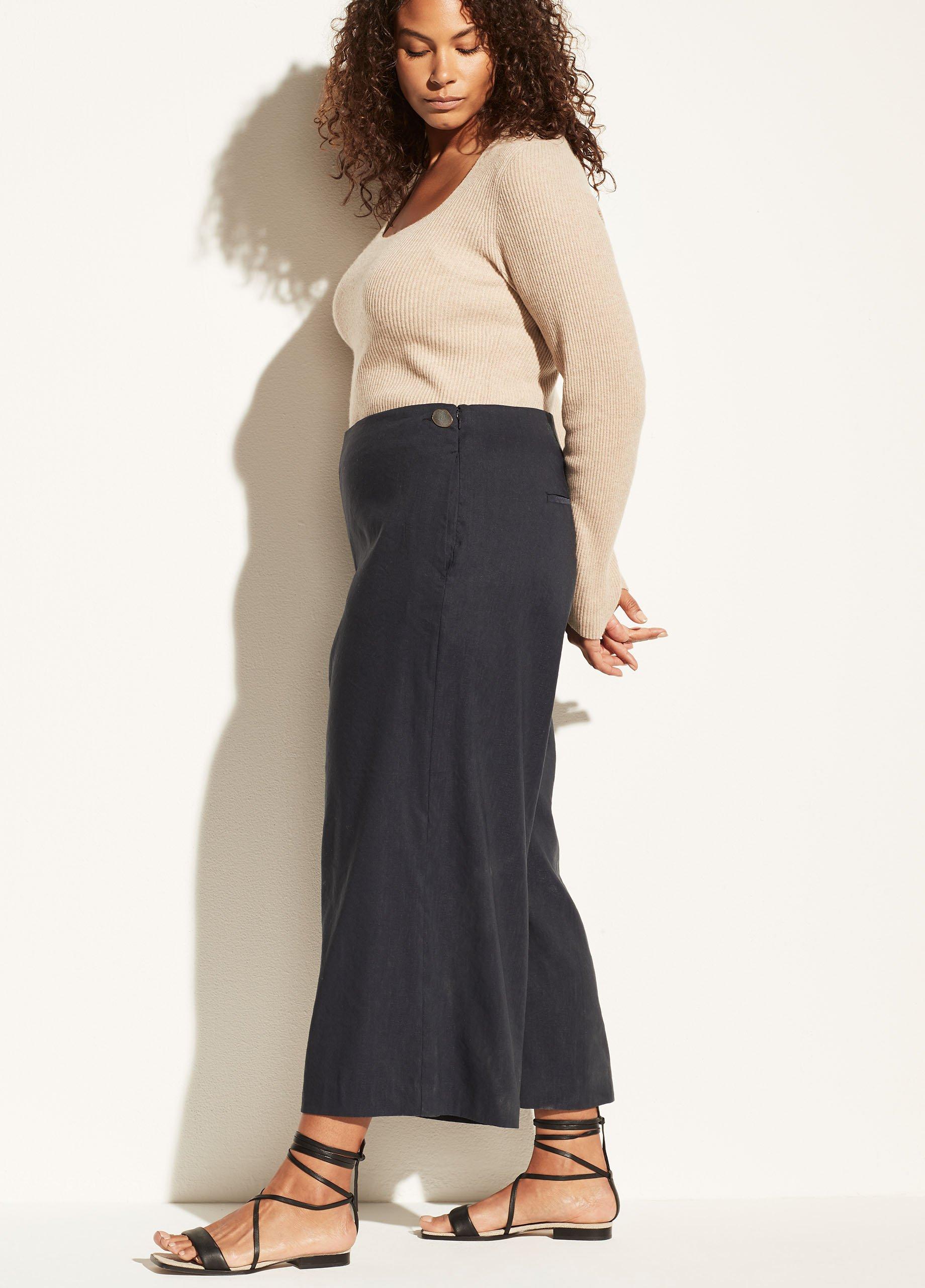 High-Waisted Cropped Wide-Leg Pants