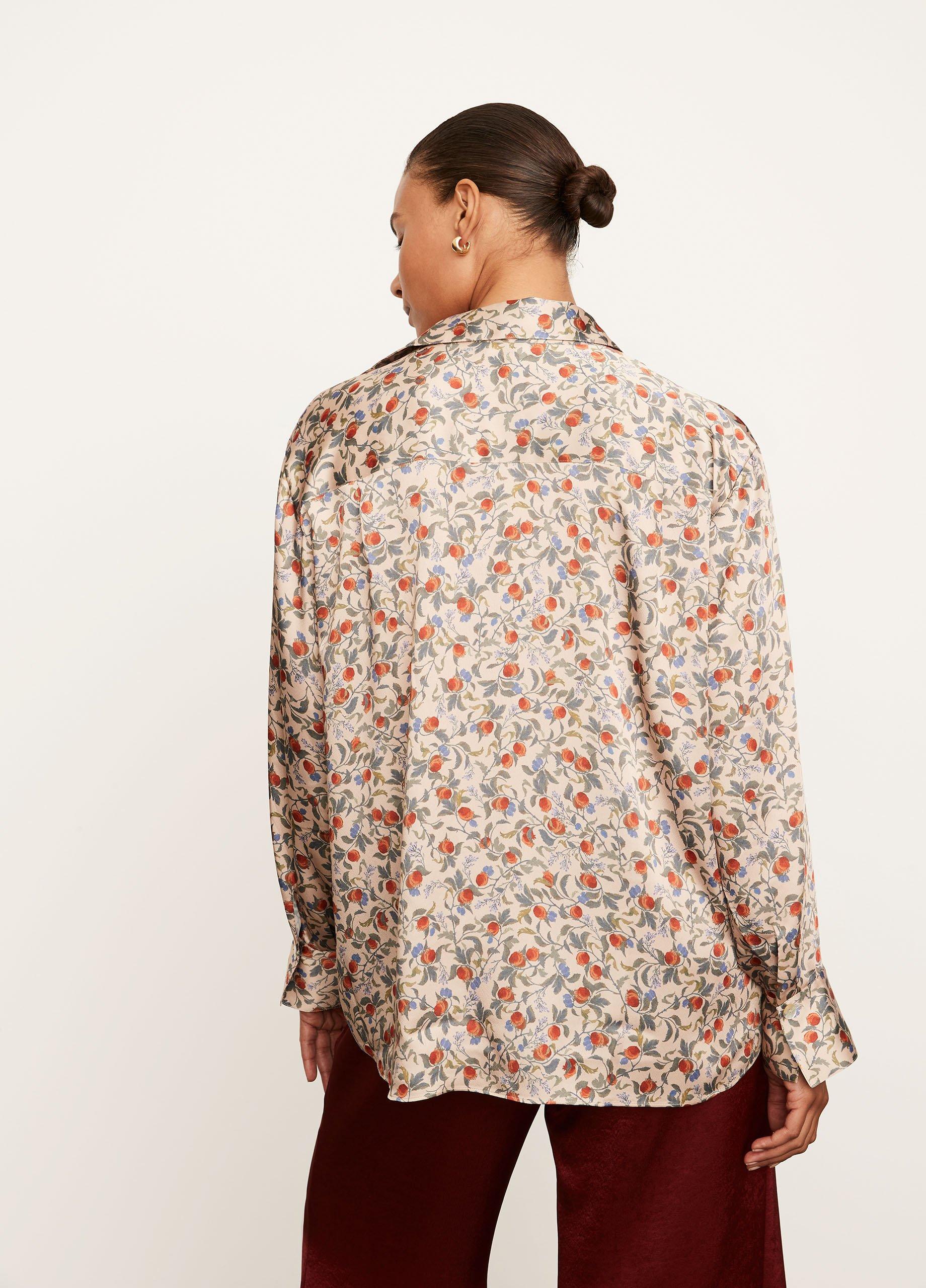 Pomegranate Relaxed Long Sleeve Blouse image number 3