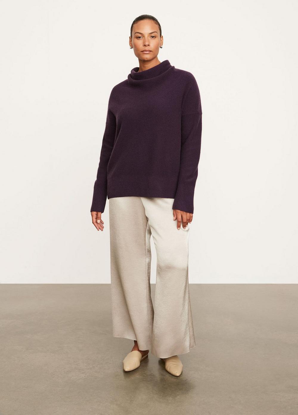 Vince Boiled Cashmere Cowl Neck Pullover