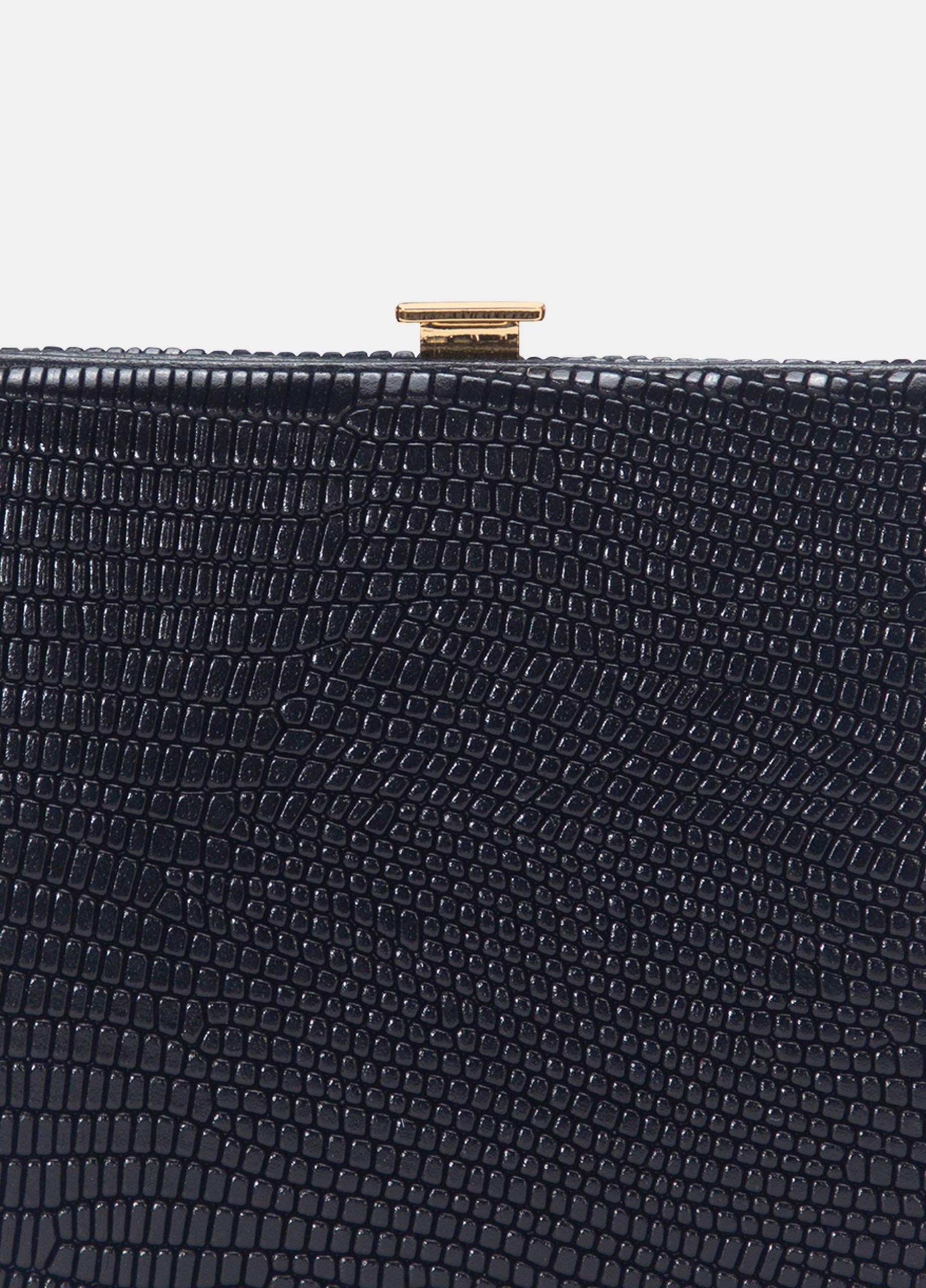 Lizard-Embossed Leather Frame Wallet image number 2