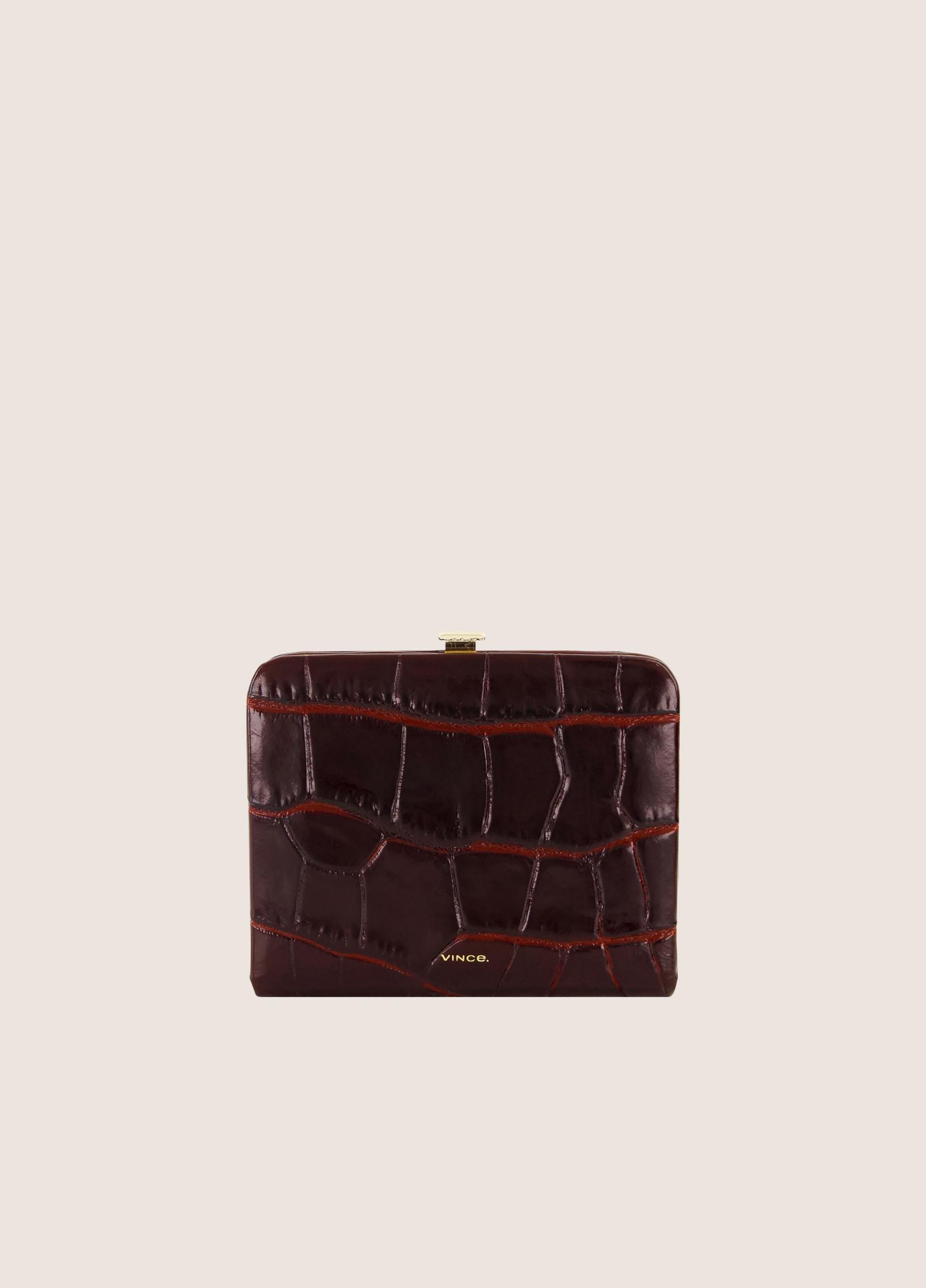 Croc-Embossed Leather Frame Wallet image number 0