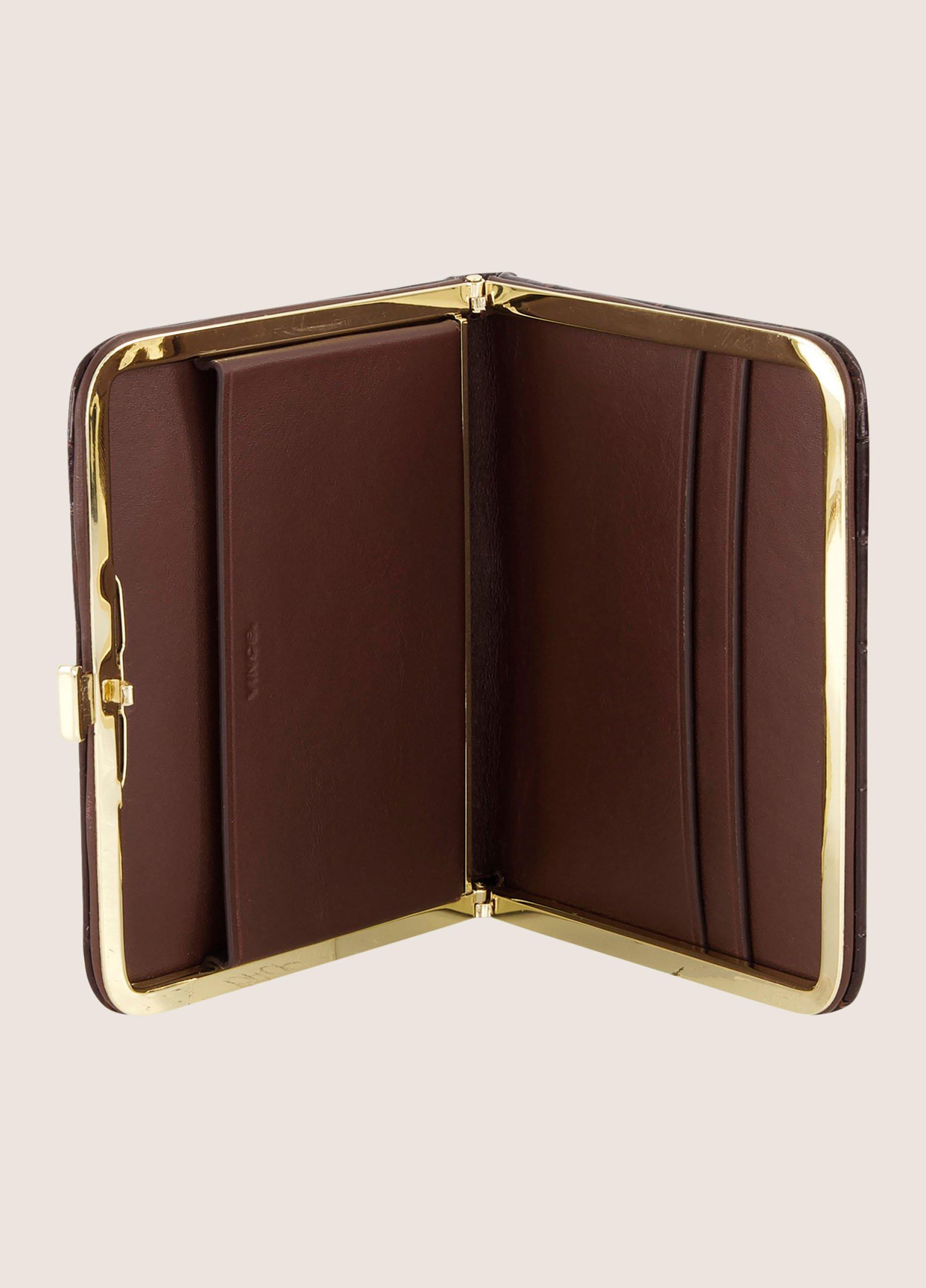 Croc-Embossed Leather Frame Wallet image number 2