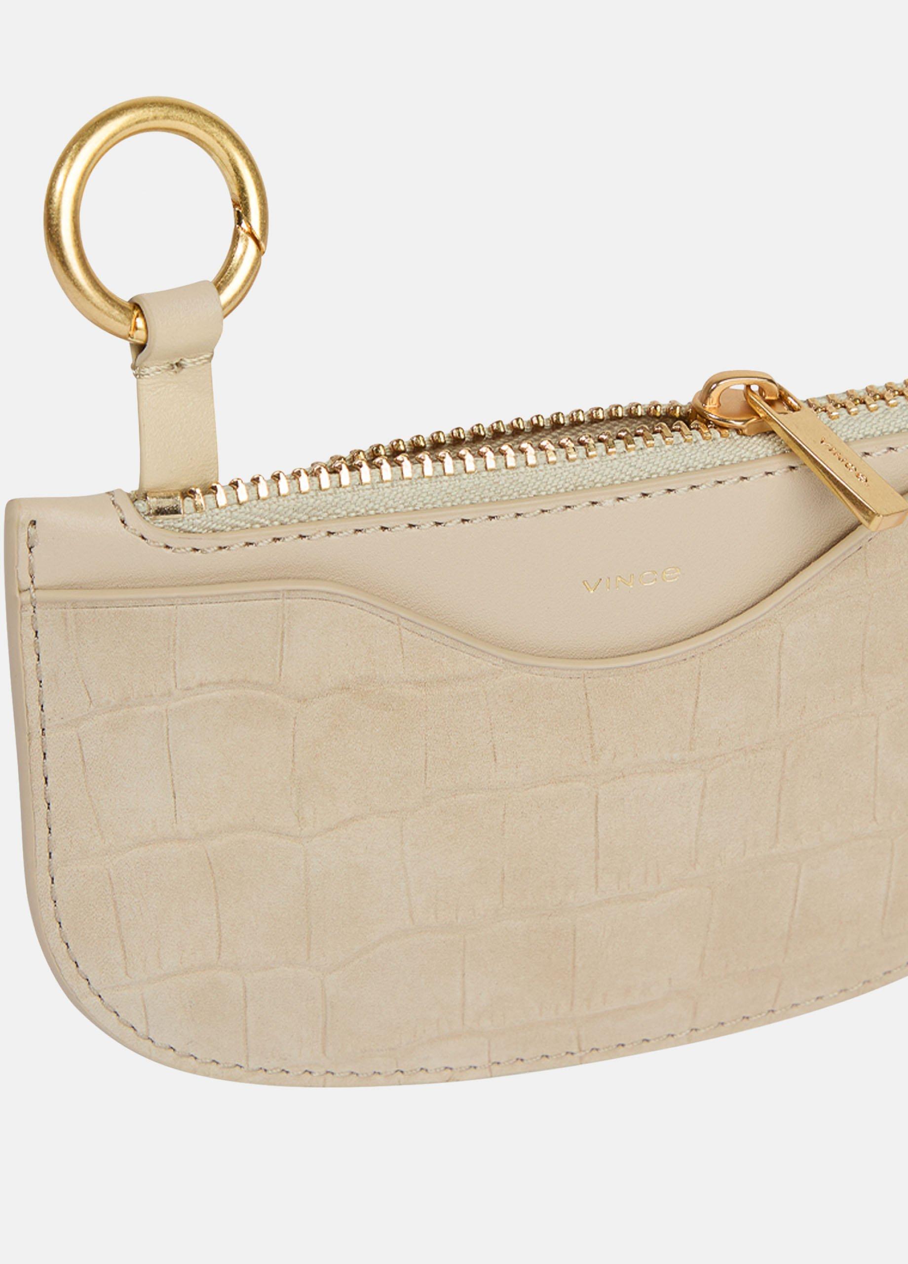 Demma Croc-Embossed Nubuck Leather Half-Moon Cardholder image number 1
