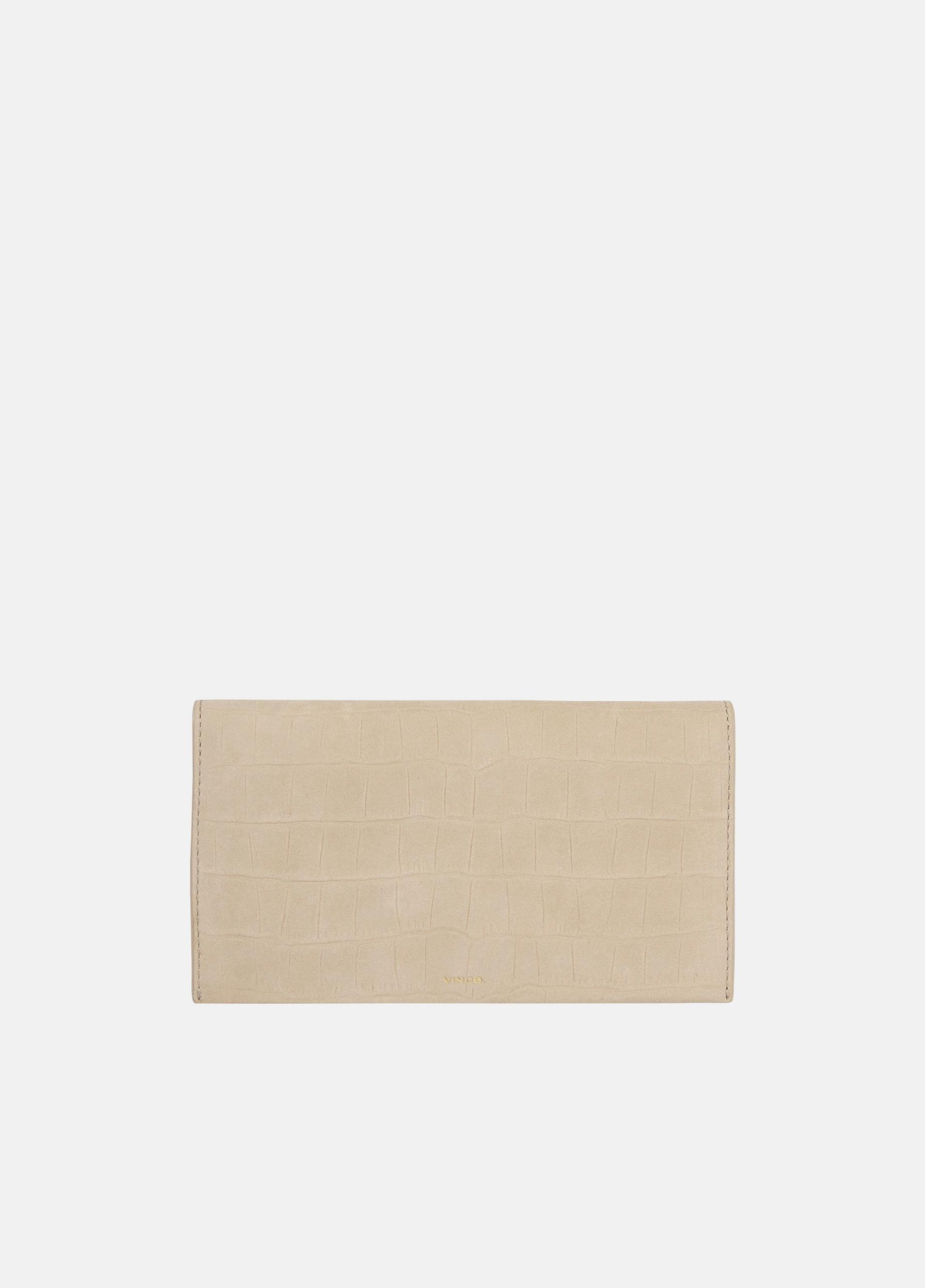 Croc-Embossed Nubuck Leather Continental Wallet image number 0
