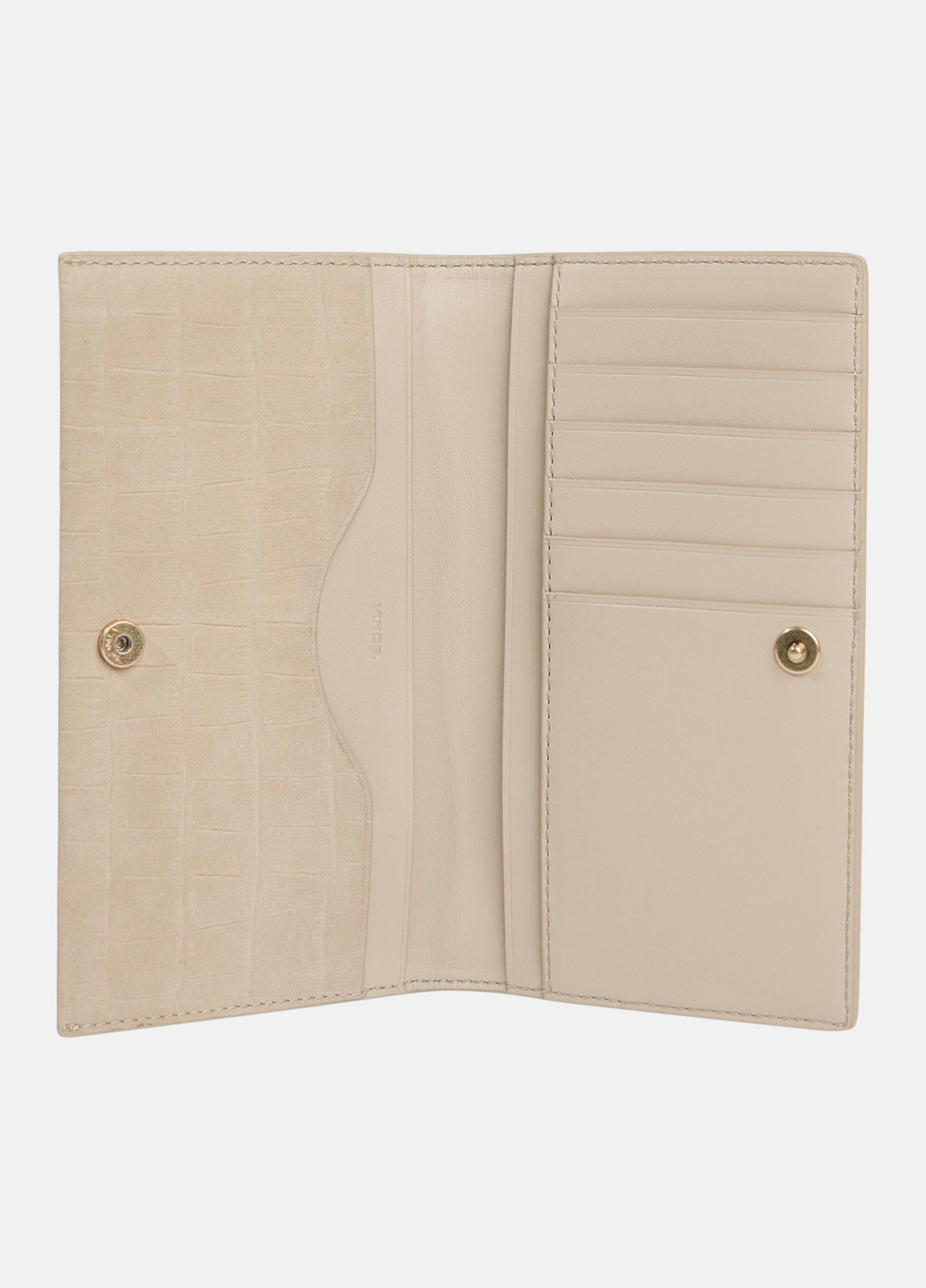 Croc-Embossed Nubuck Leather Continental Wallet image number 2