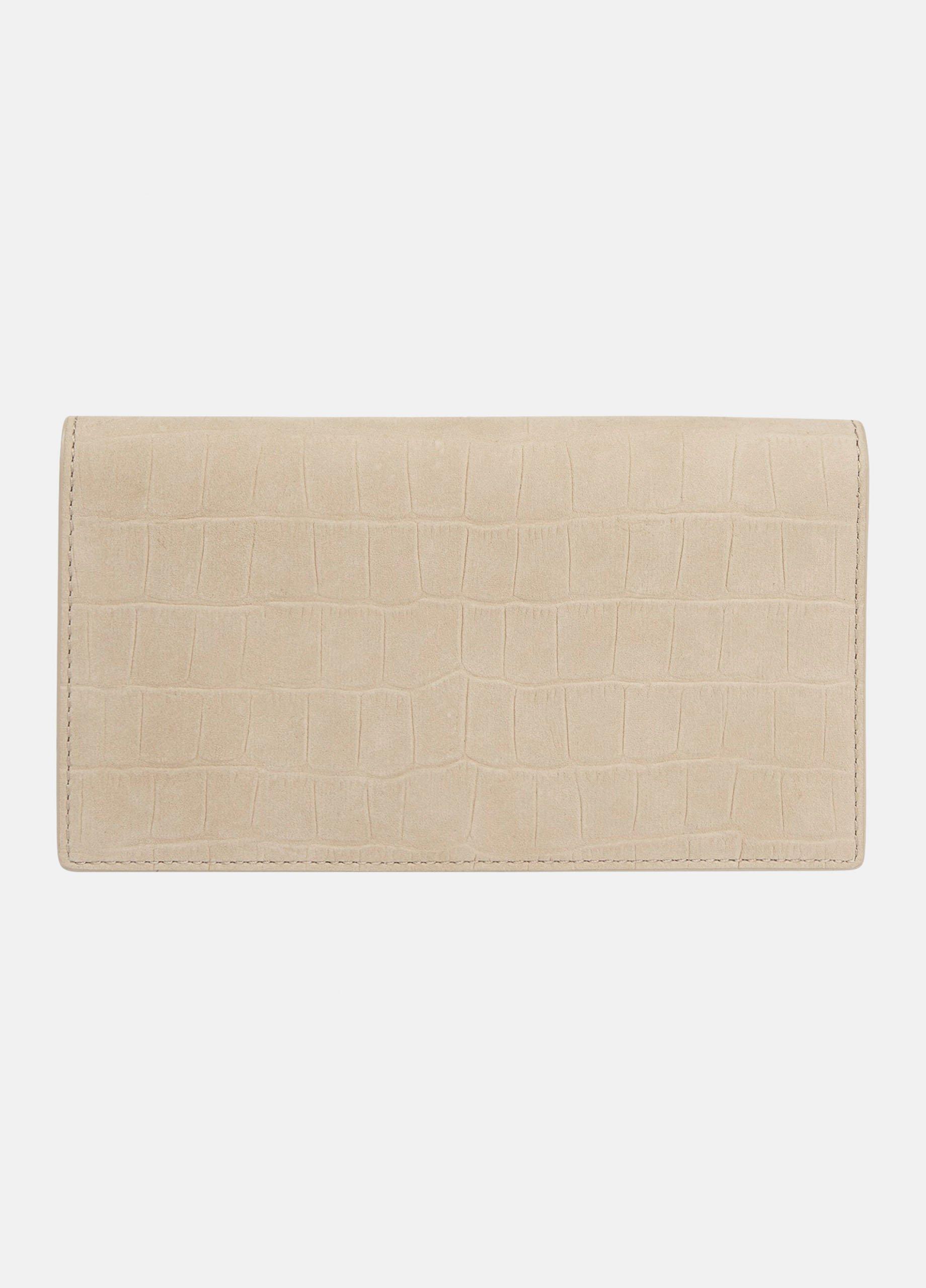Croc-Embossed Nubuck Leather Continental Wallet image number 3