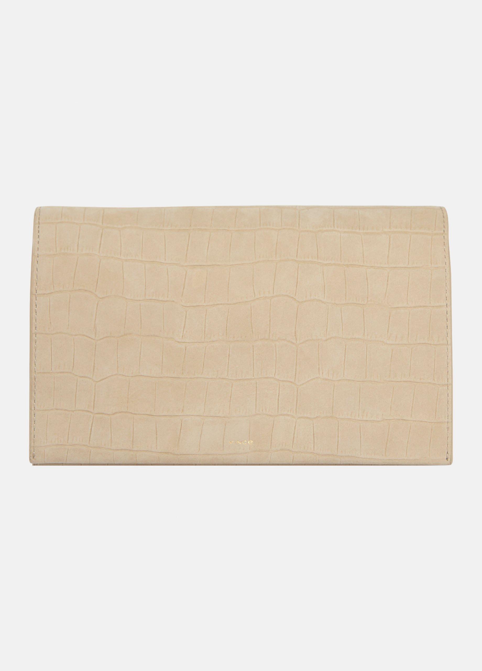 Croc-Embossed Nubuck Leather Crossbody Wallet image number 0