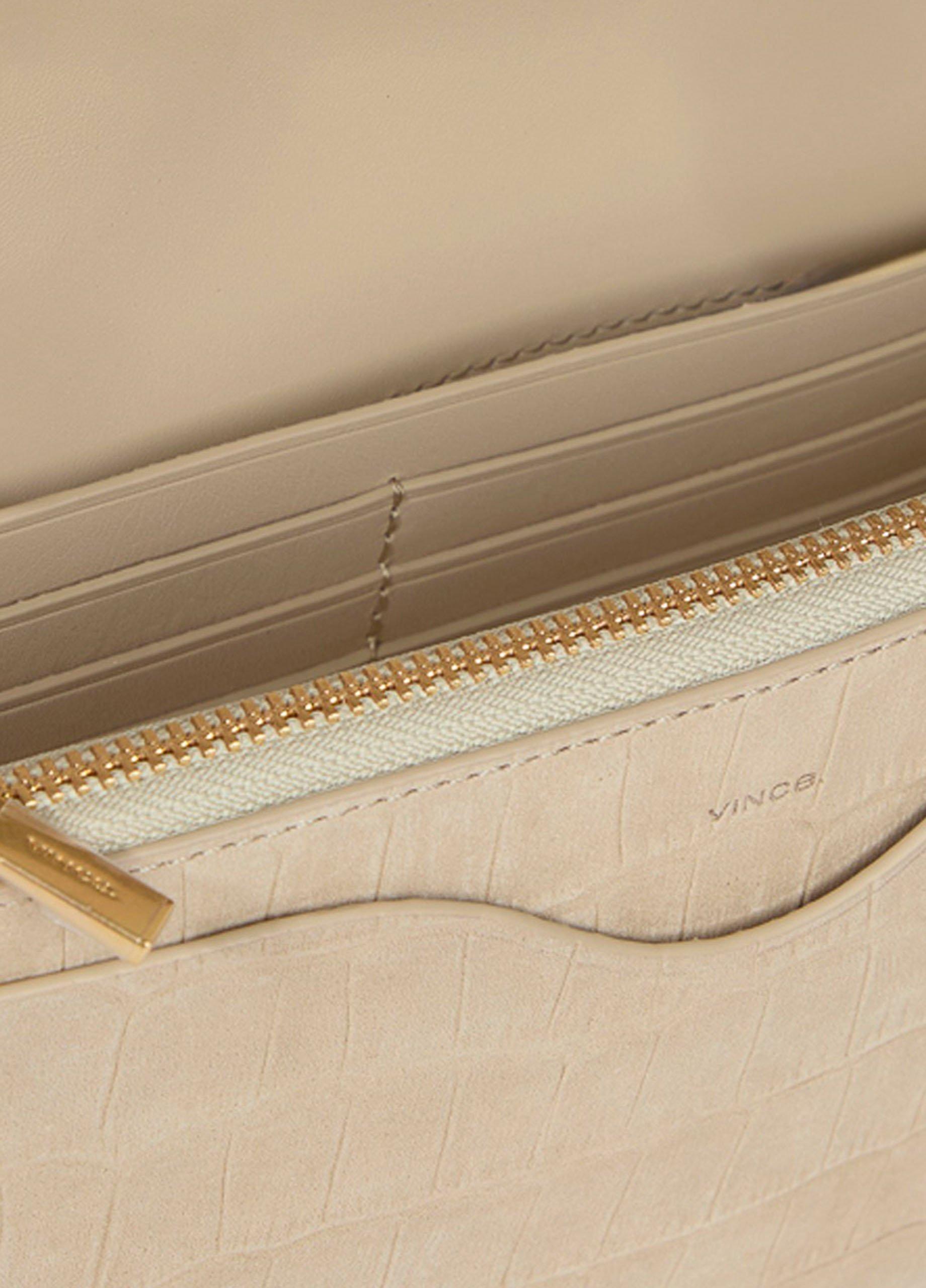 Croc-Embossed Nubuck Leather Crossbody Wallet image number 1