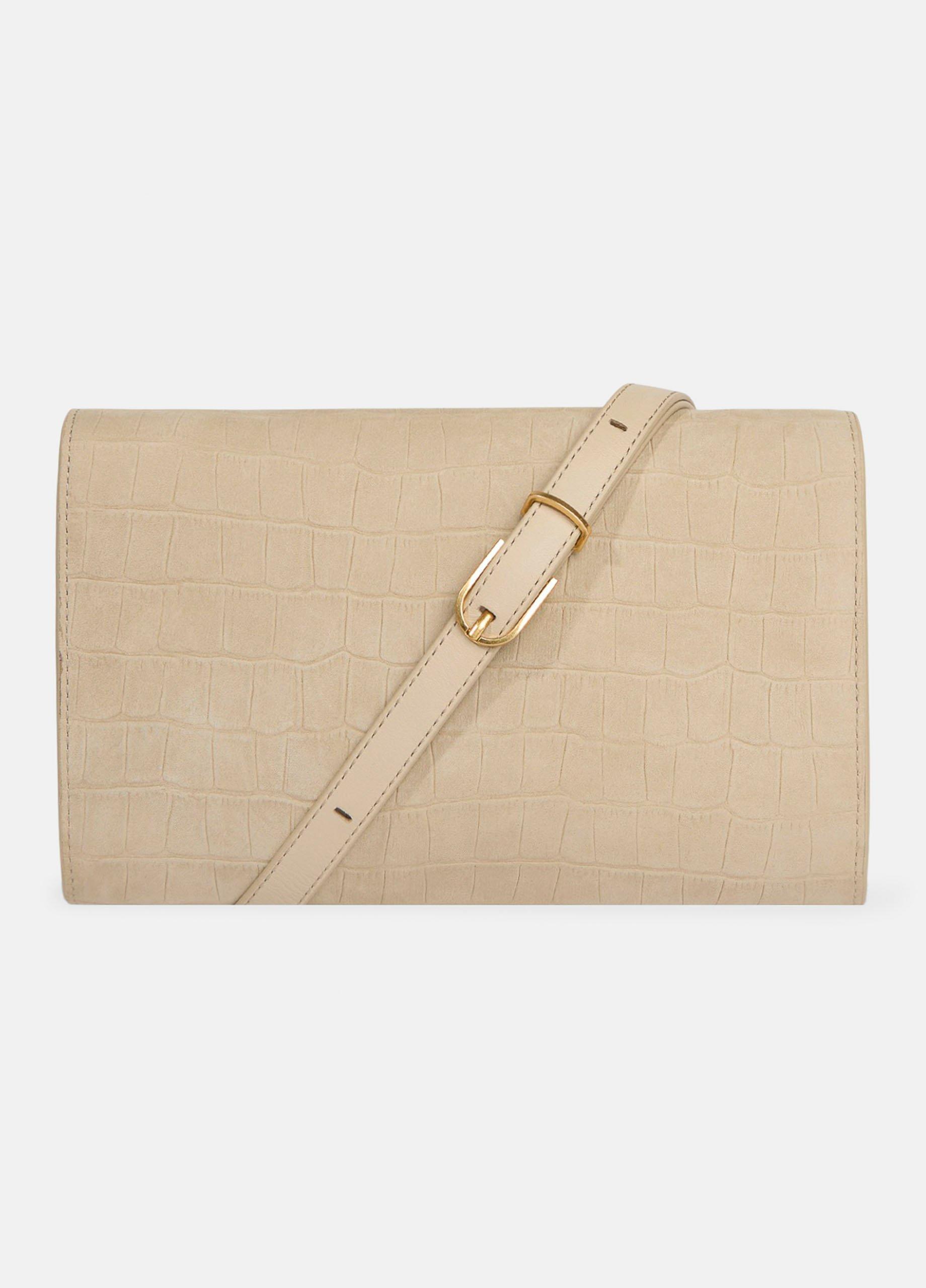 Croc-Embossed Nubuck Leather Crossbody Wallet image number 3