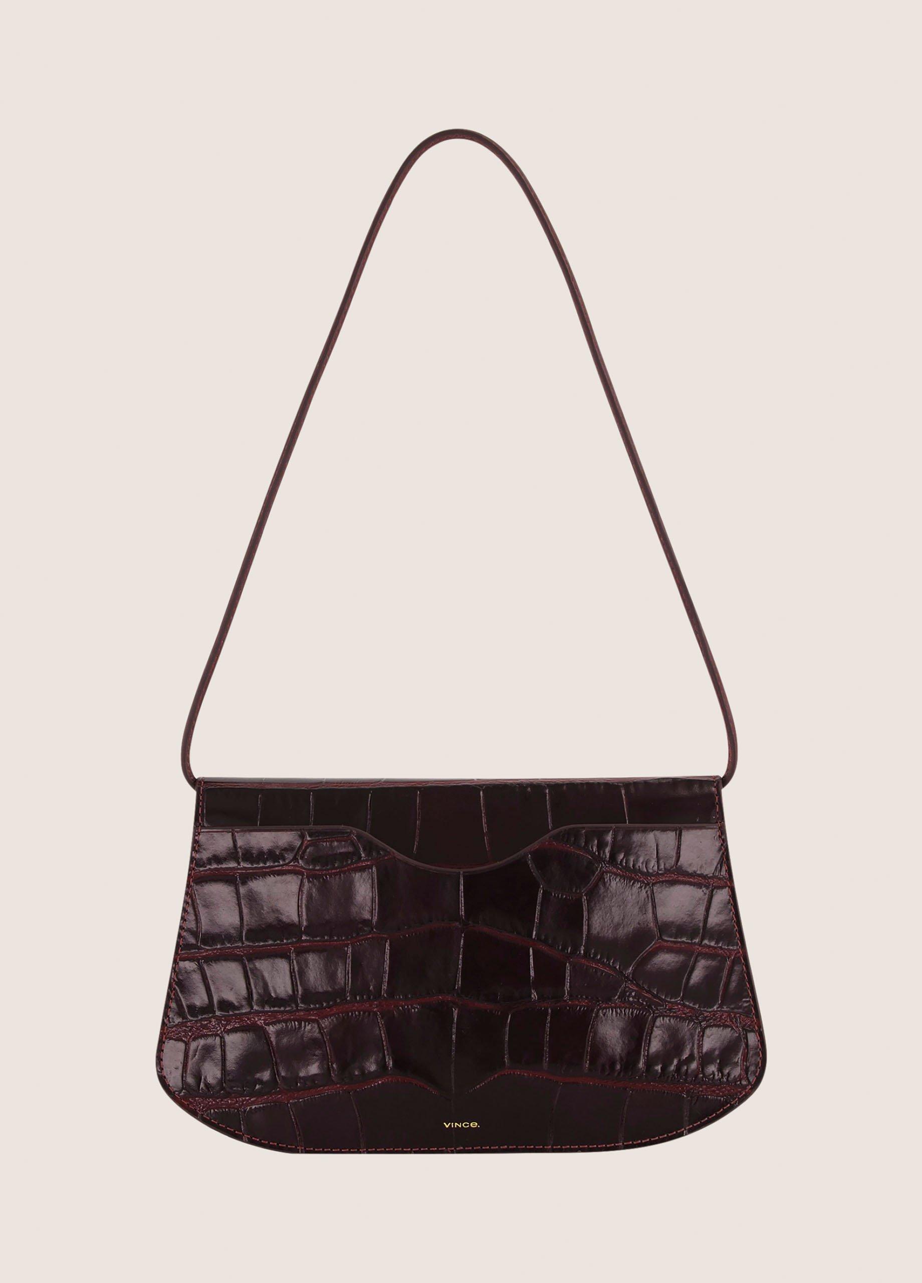 Flora Croc-Embossed Leather & Suede Triple-Gusset Wallet Clutch image number 3