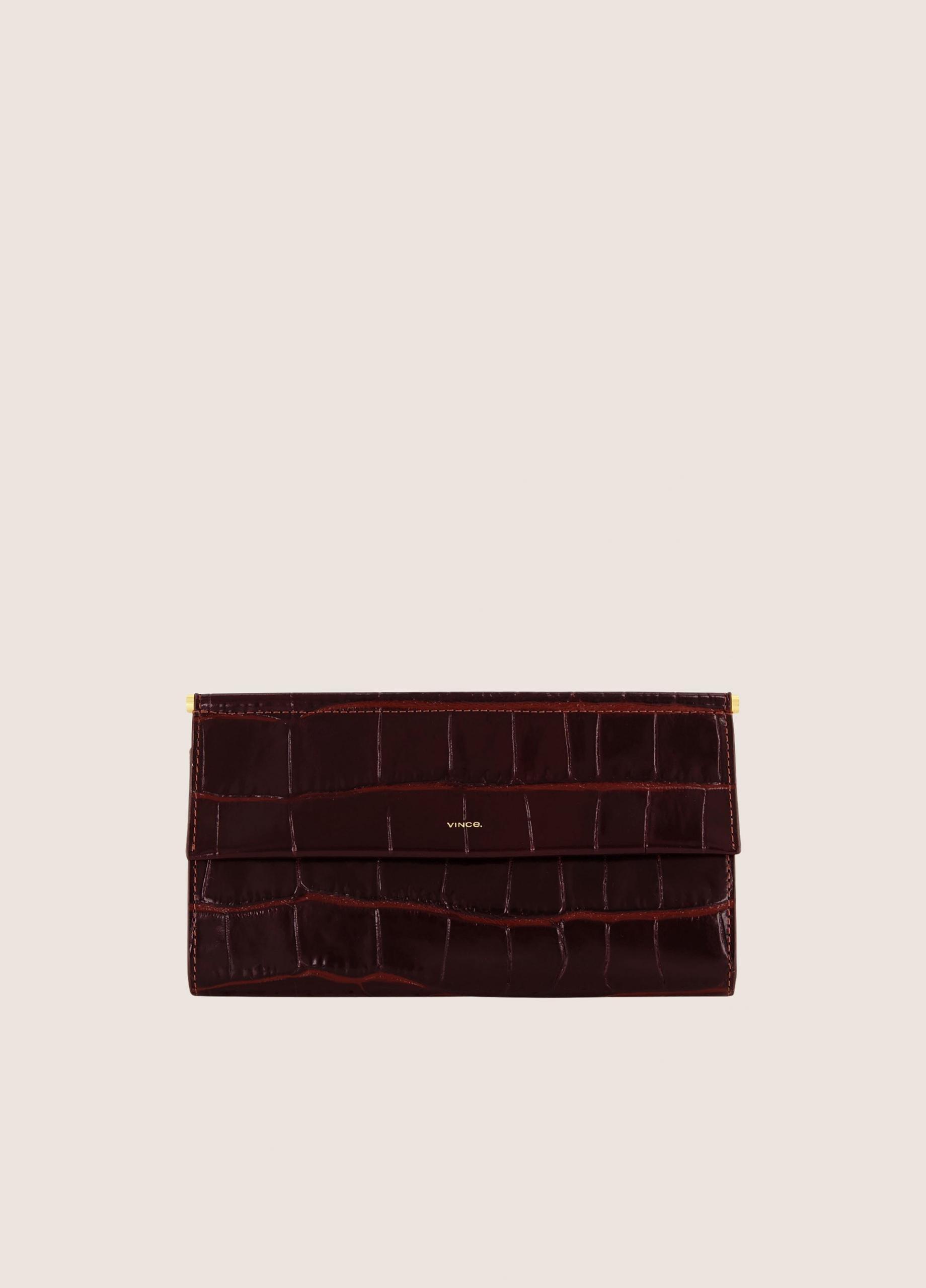 Isolde Bar Croc-Embossed Leather Wallet Clutch image number 0