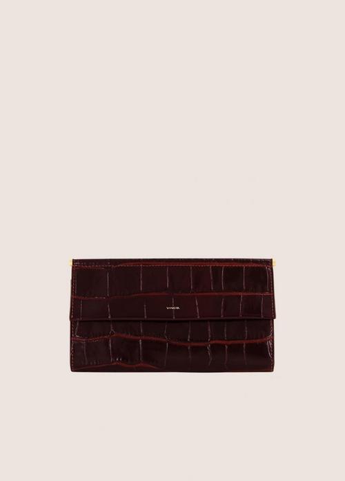 Isolde Bar Croc-Embossed Leather Wallet Clutch