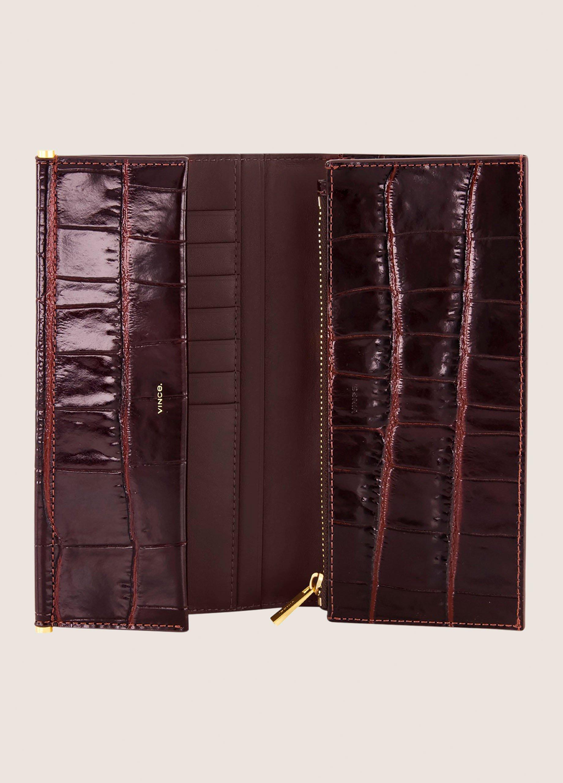 Isolde Bar Croc-Embossed Leather Wallet Clutch image number 2