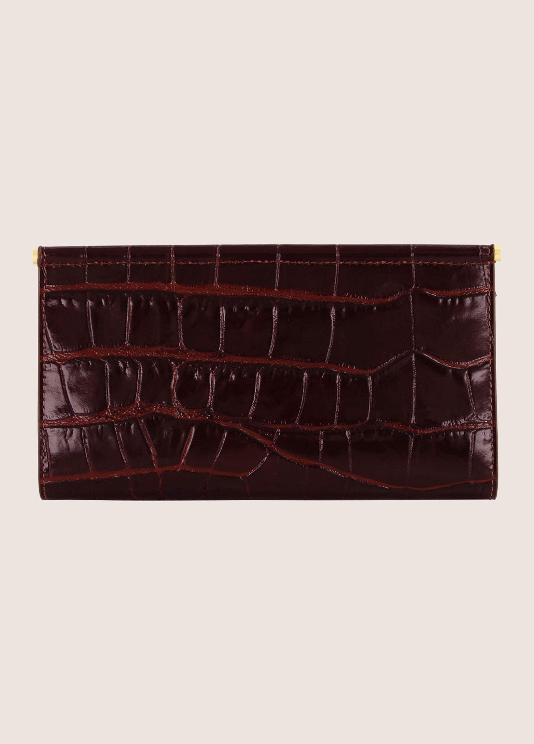 Isolde Bar Croc-Embossed Leather Wallet Clutch image number 3