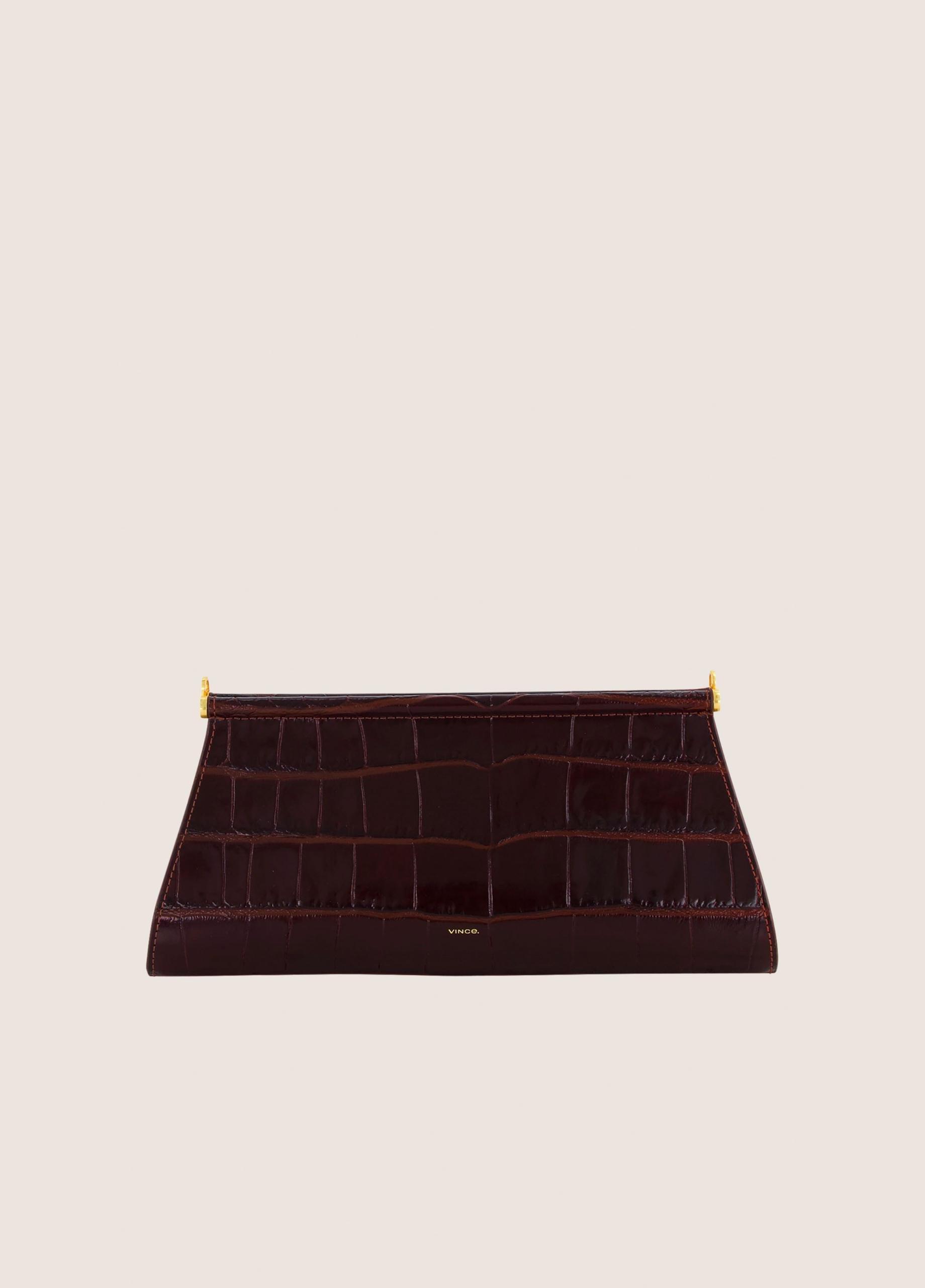 Double Bar Croc-Embossed Leather Pouch image number 0