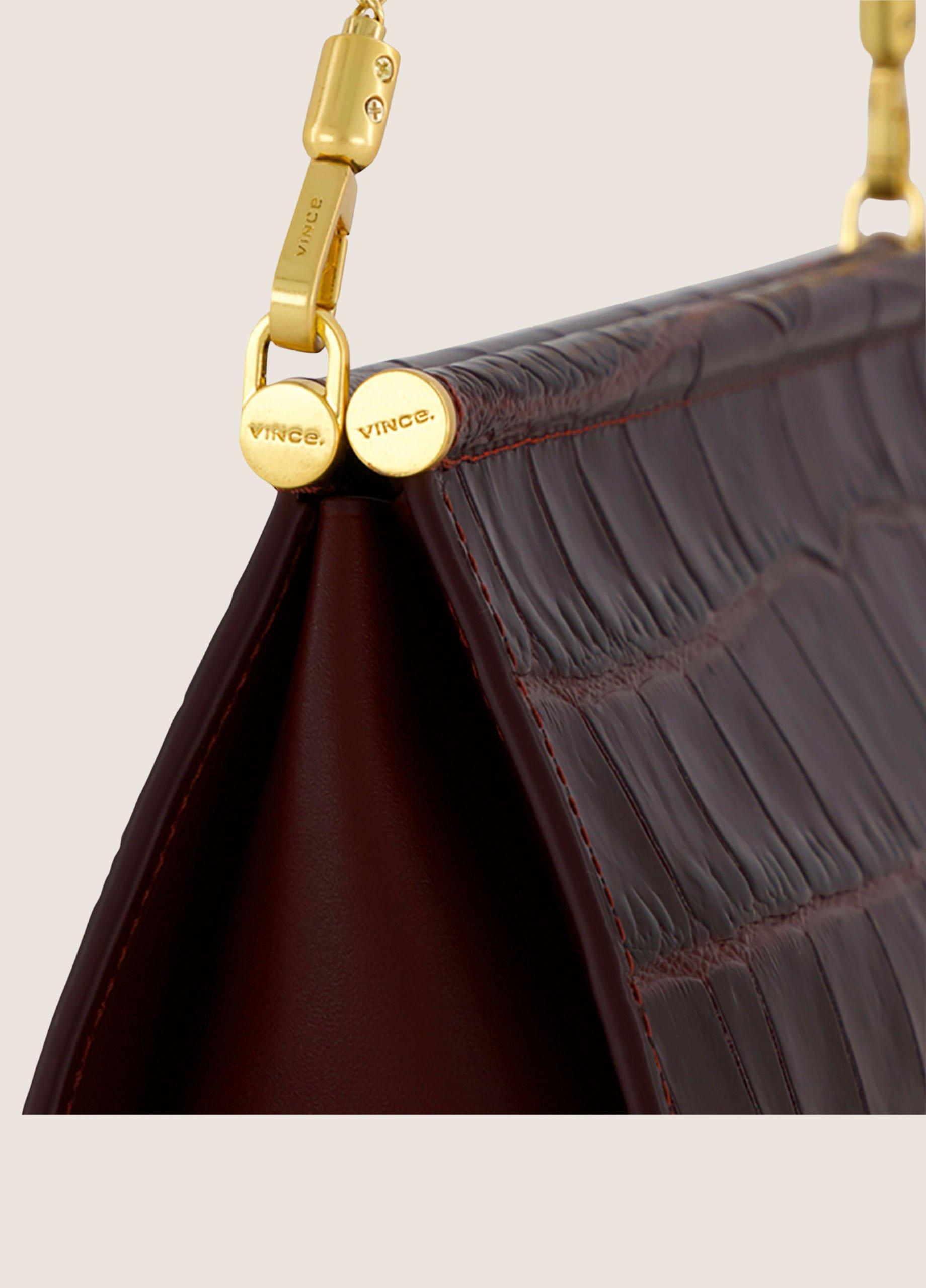 Double Bar Croc-Embossed Leather Pouch image number 1