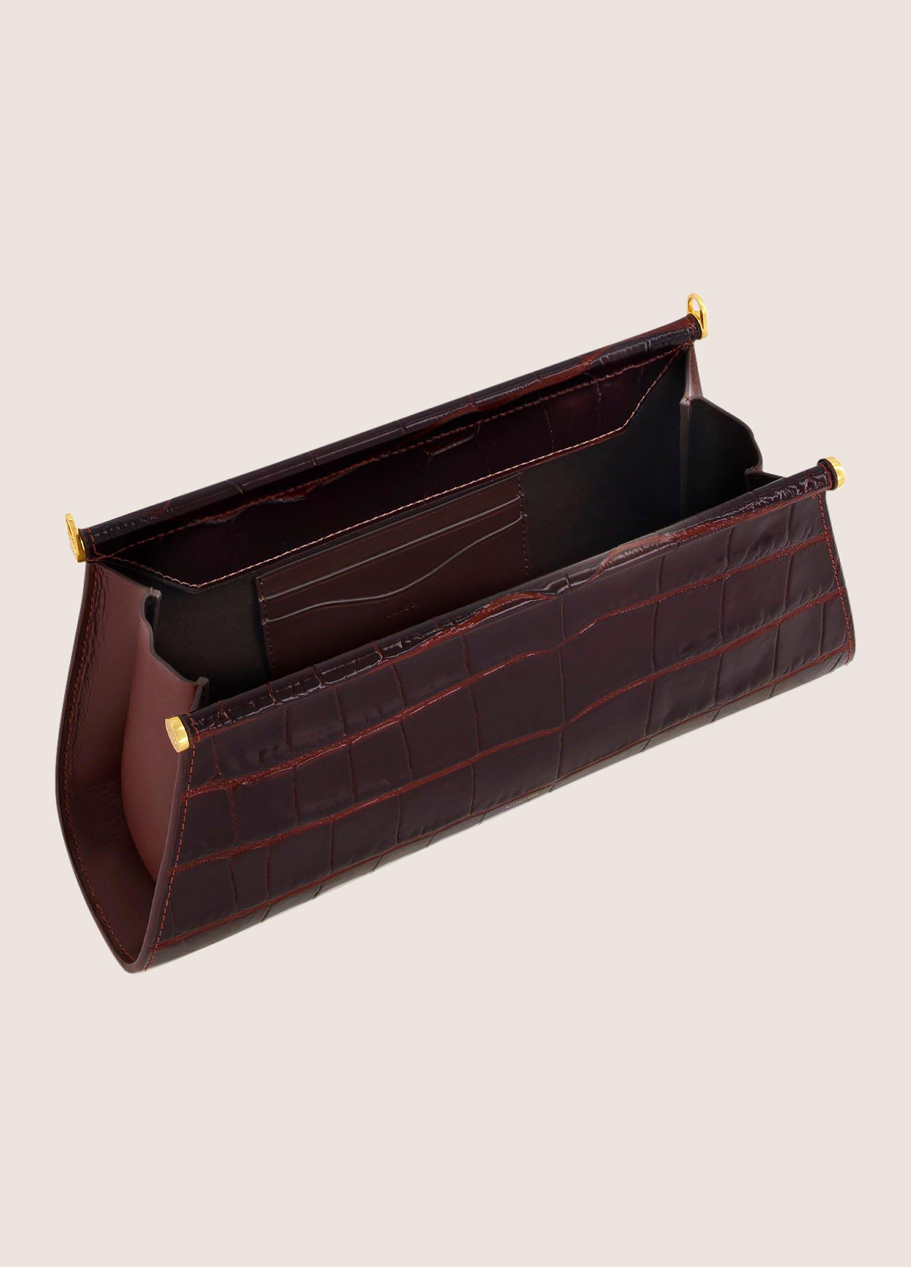 Double Bar Croc-Embossed Leather Pouch image number 2