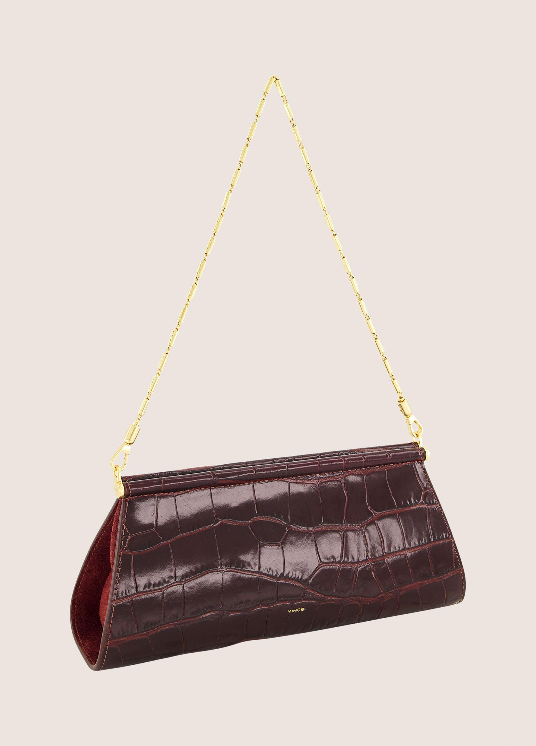 Double Bar Croc-Embossed Leather Pouch image number 3