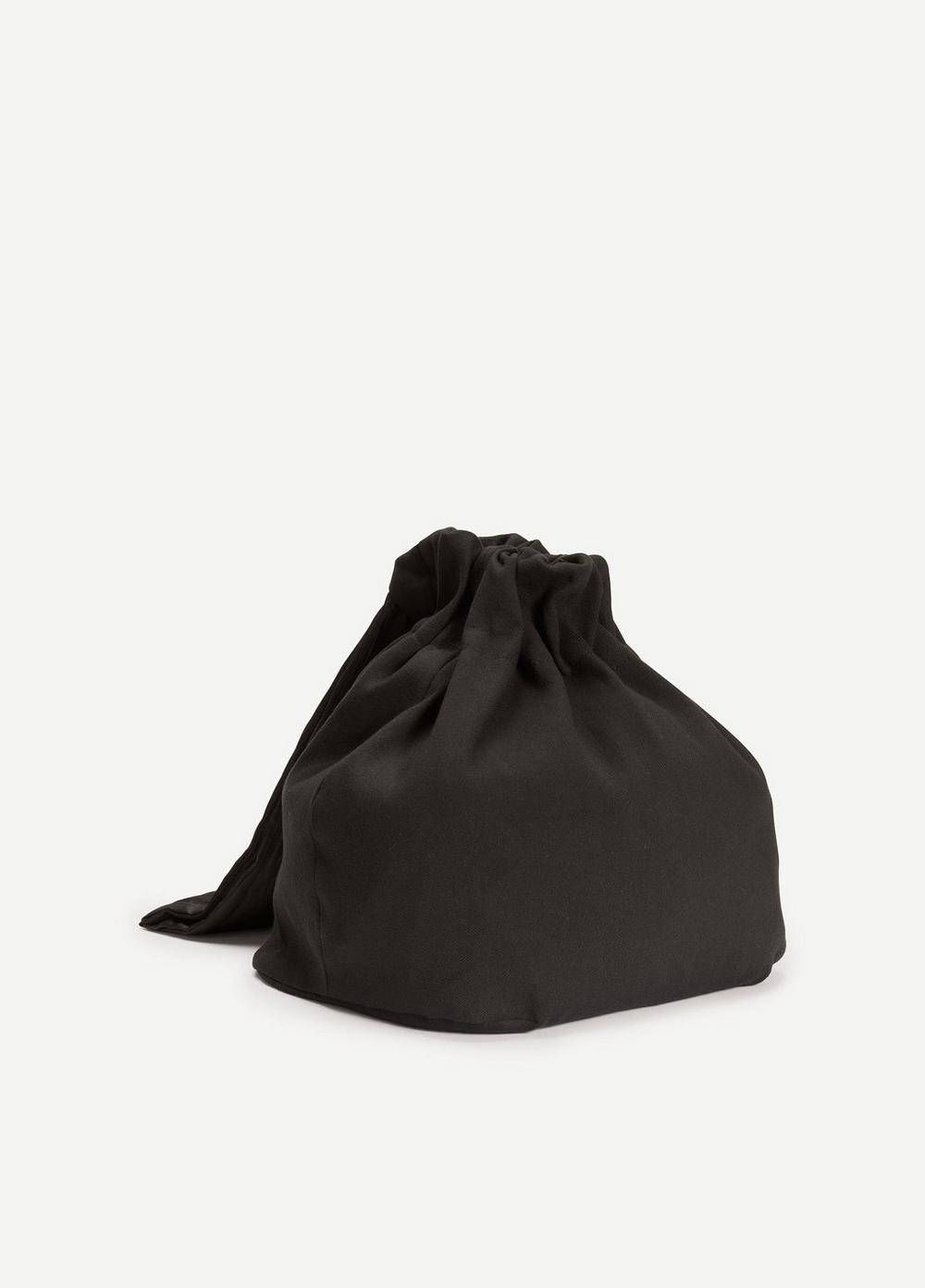 Cotton Linen Pouch Bag, Black Vince