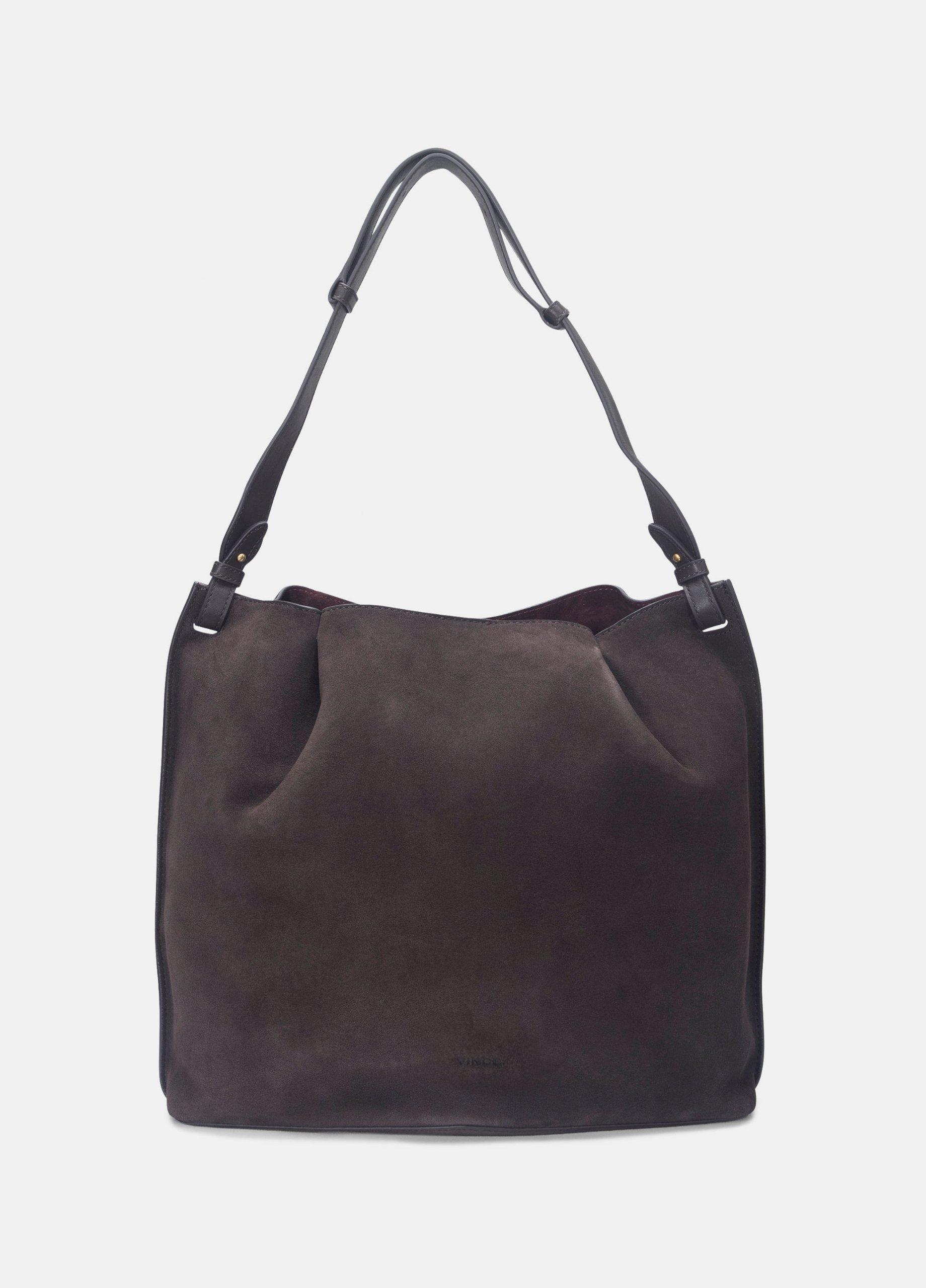 Women's Ava Leather Bucket Bag, Cacao Vince