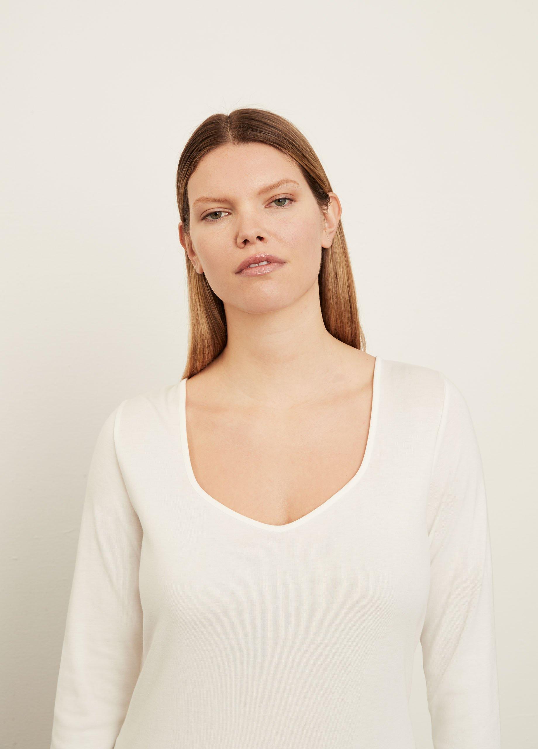 Sweetheart-Neck Long Sleeve T-Shirt image number 1