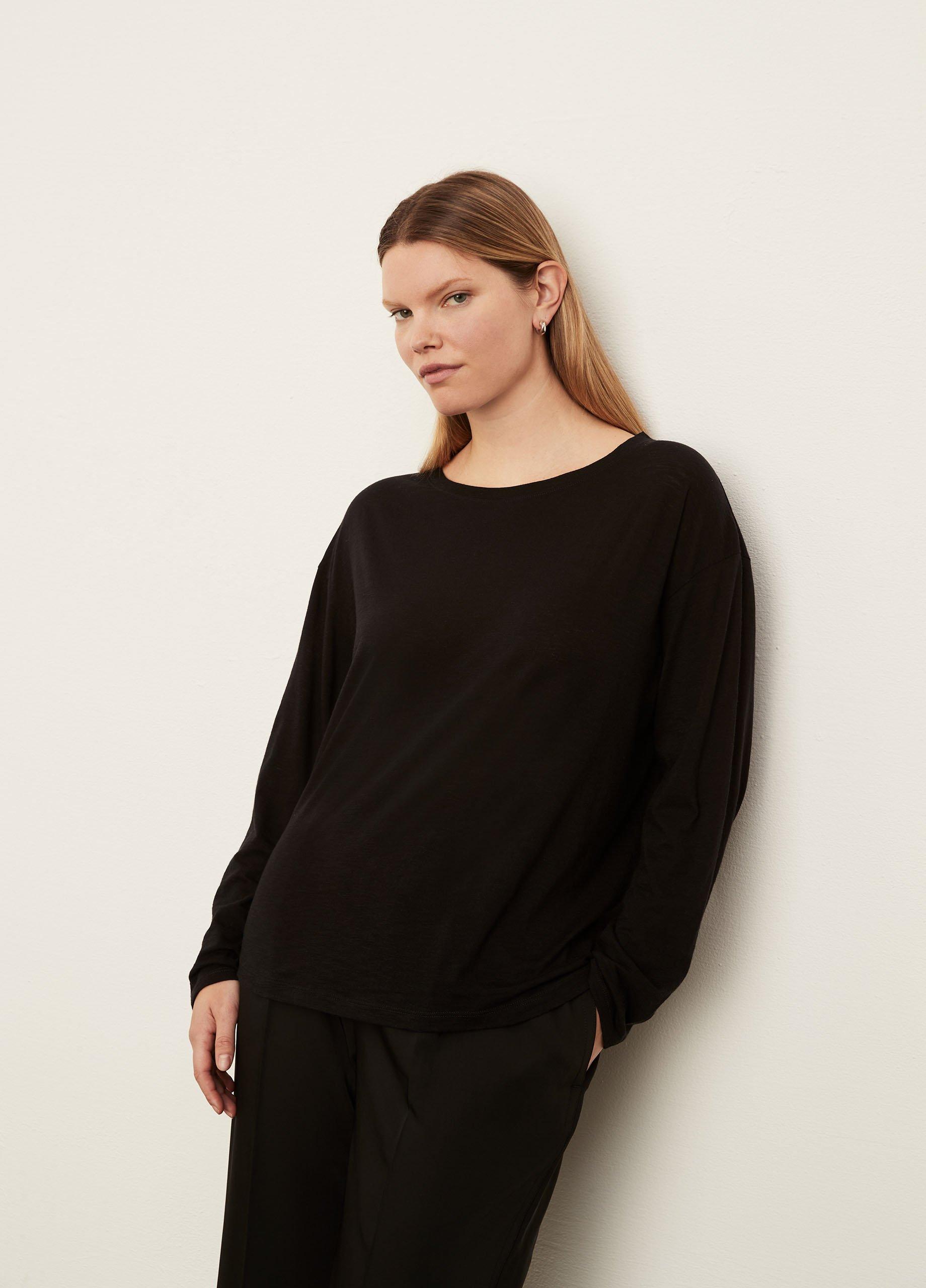 Boxy Long Sleeve Crew Neck T-Shirt