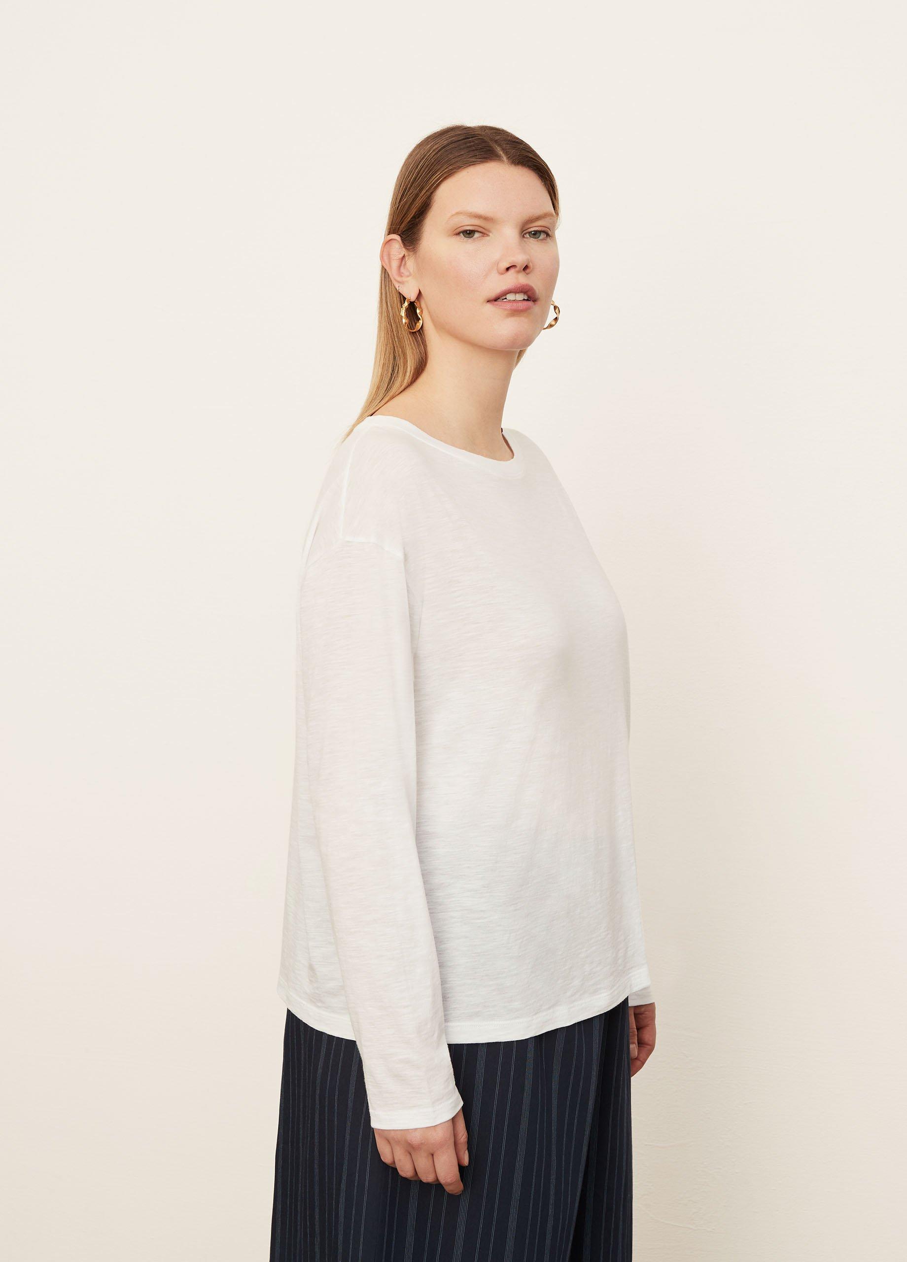 Boxy Long Sleeve Crew Neck T-Shirt in Long Sleeve | Vince