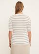 Variegated Stripe Elbow Sleeve Crew Neck T-Shirt image number 3