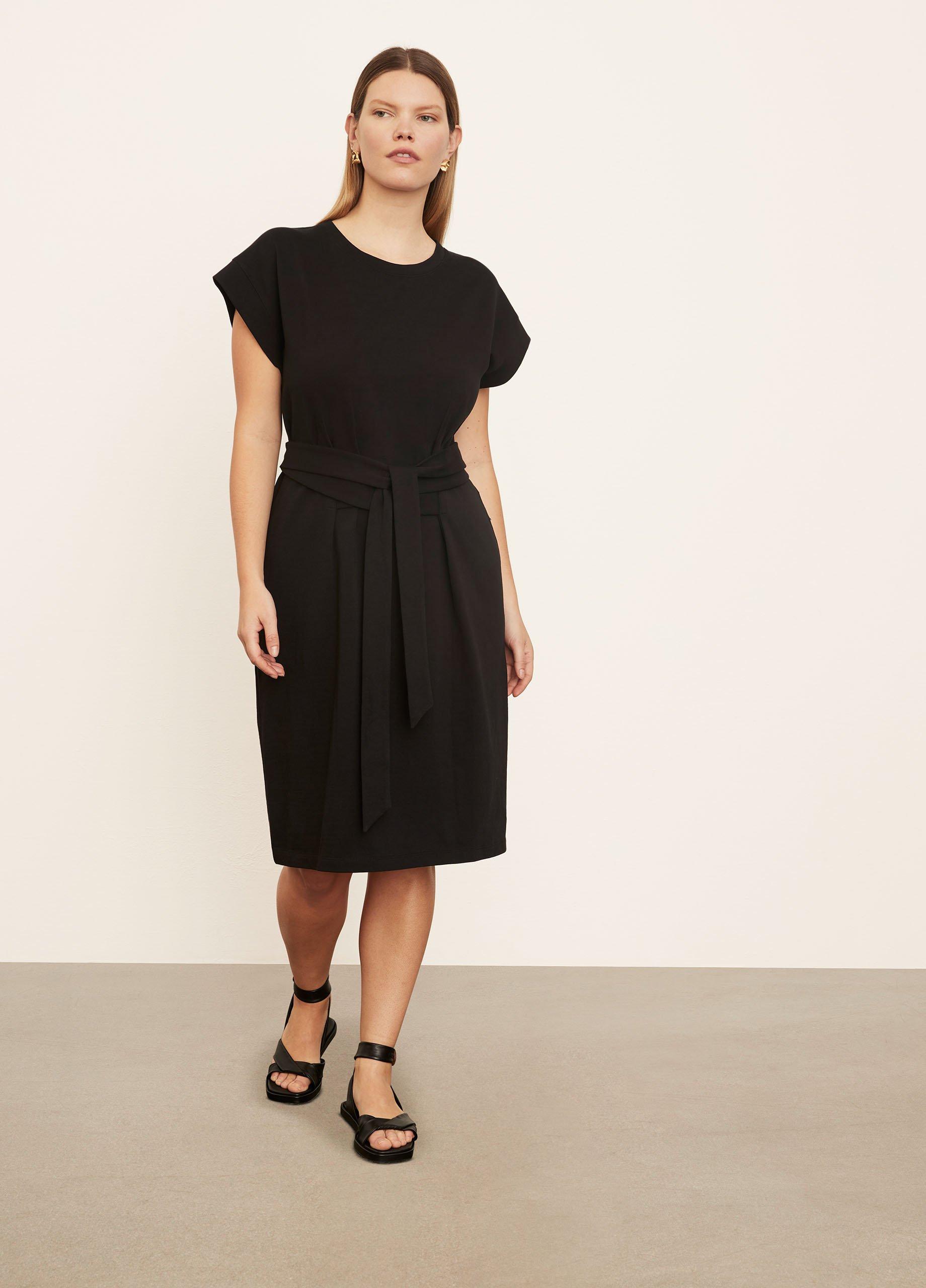 Short sleeve tie front clearance dress