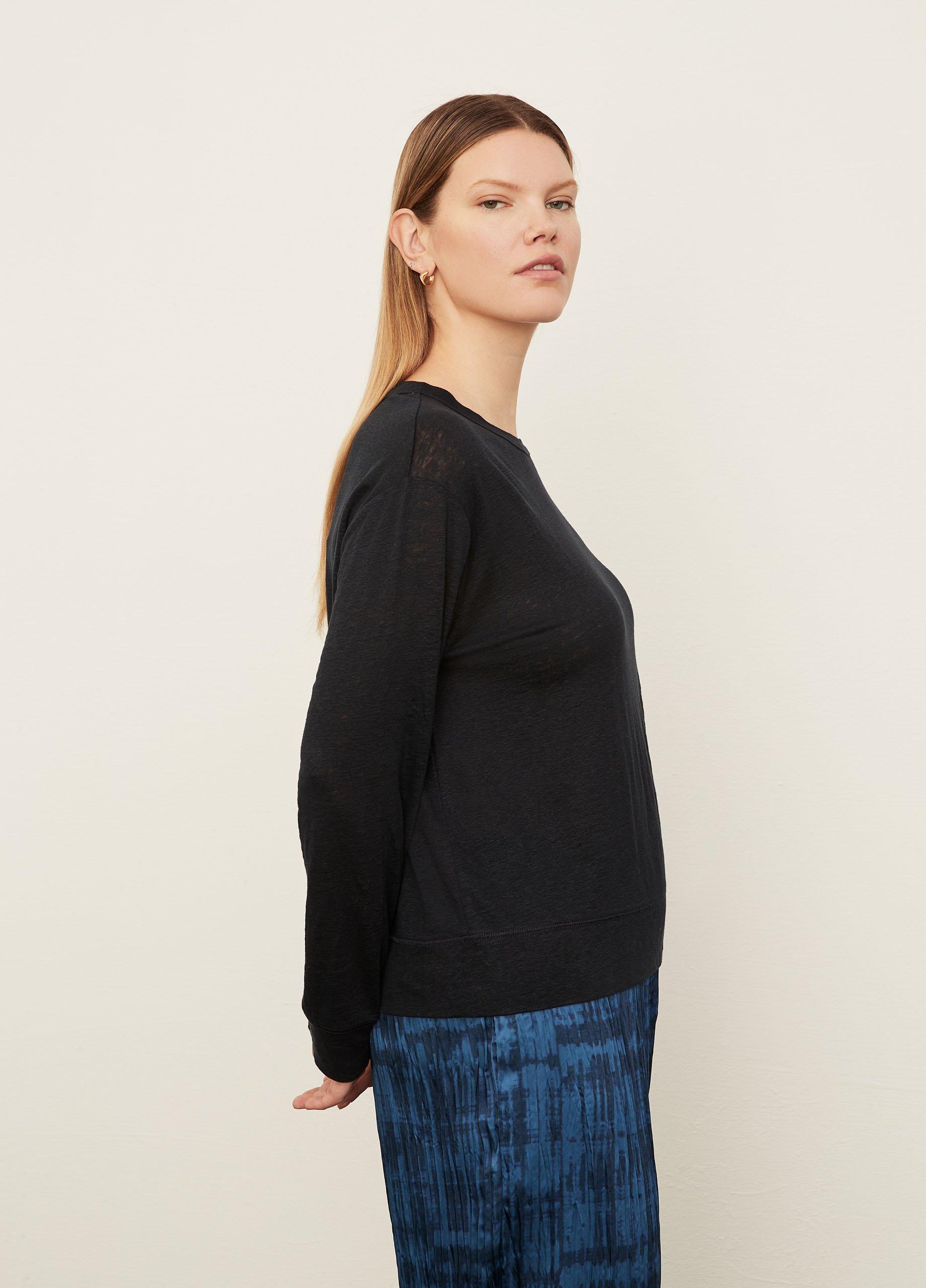 Linen Long Sleeve Pullover T-Shirt image number 2