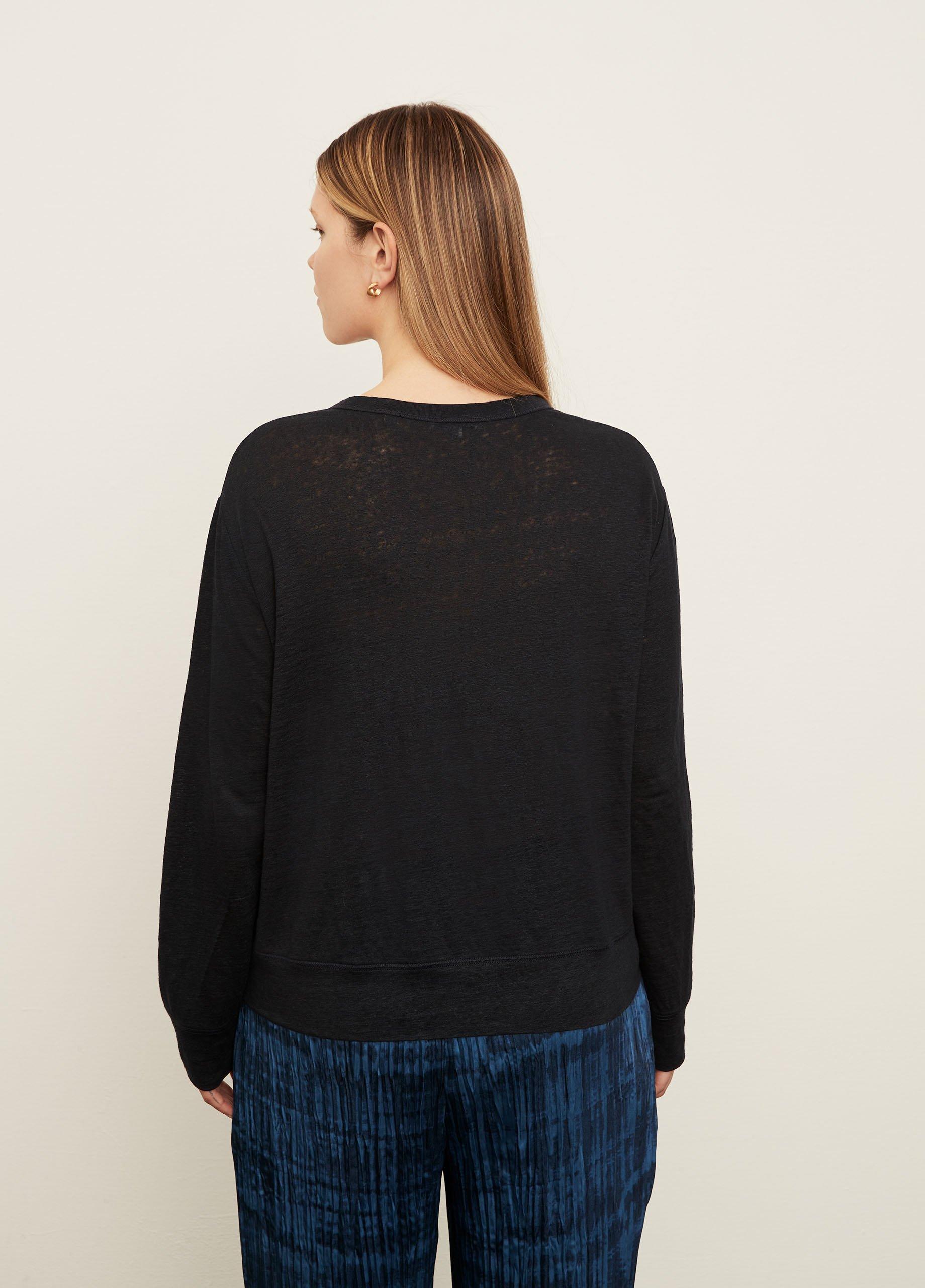 Linen Long Sleeve Pullover T-Shirt image number 3
