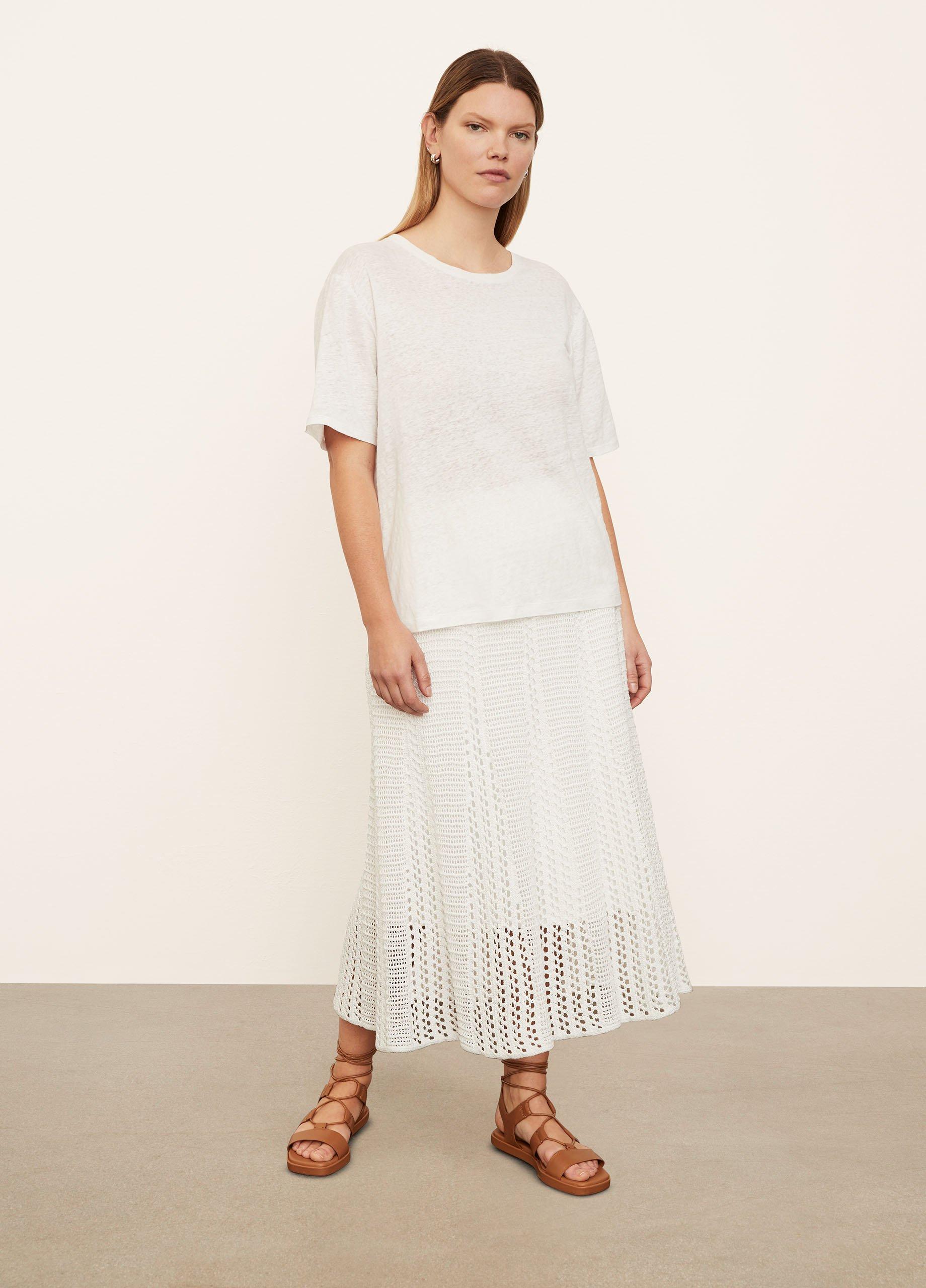 Linen Short Sleeve Relaxed Crew Neck T-Shirt image number 0