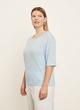 Striped Linen Elbow Sleeve Crew Neck T-Shirt image number 2