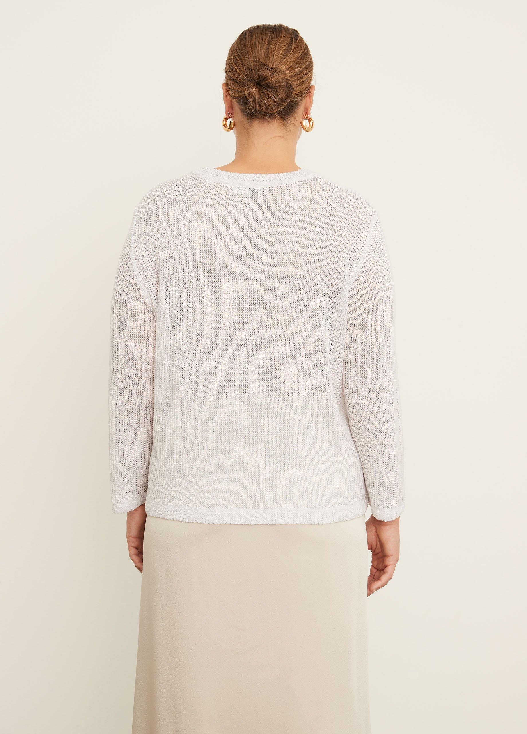 Bracelet Sleeve Crew Neck Sweater image number 3