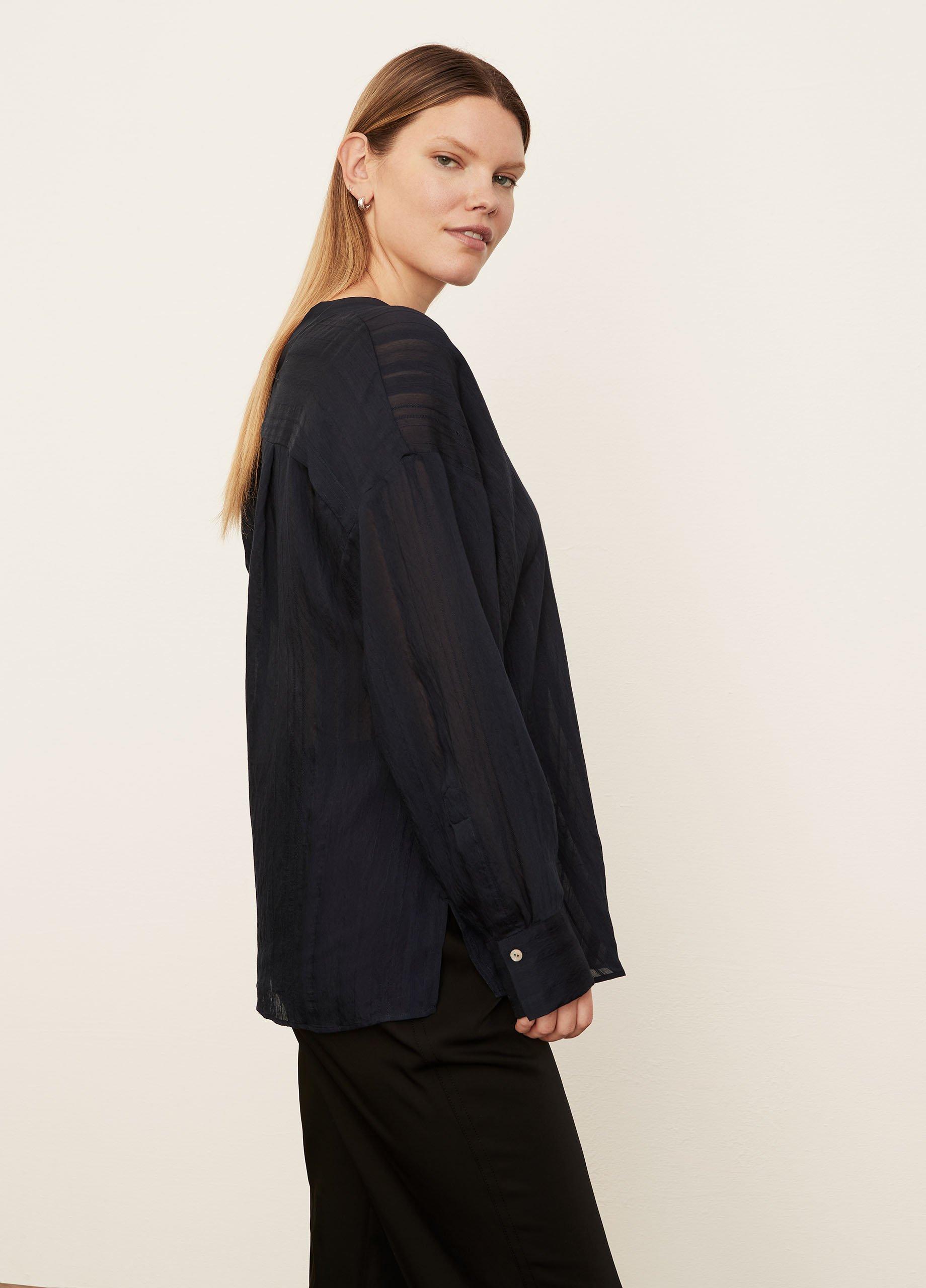 Drapey Stripe V-Neck Blouse image number 2