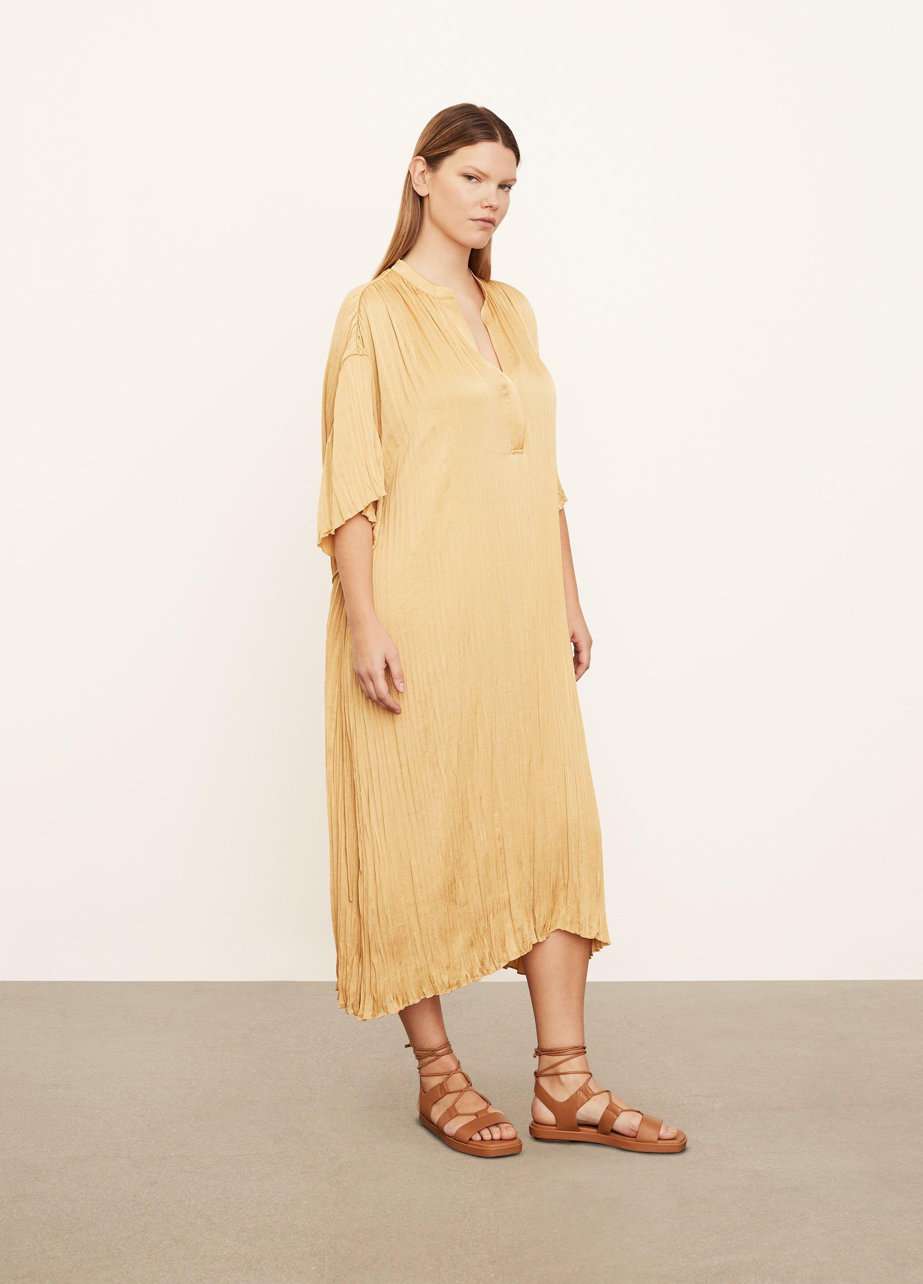 Short Sleeve Crushed Band Collar Dress image number 2