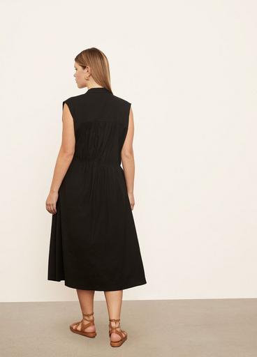 Sleeveless Shirred Band Collar Dress image number 3