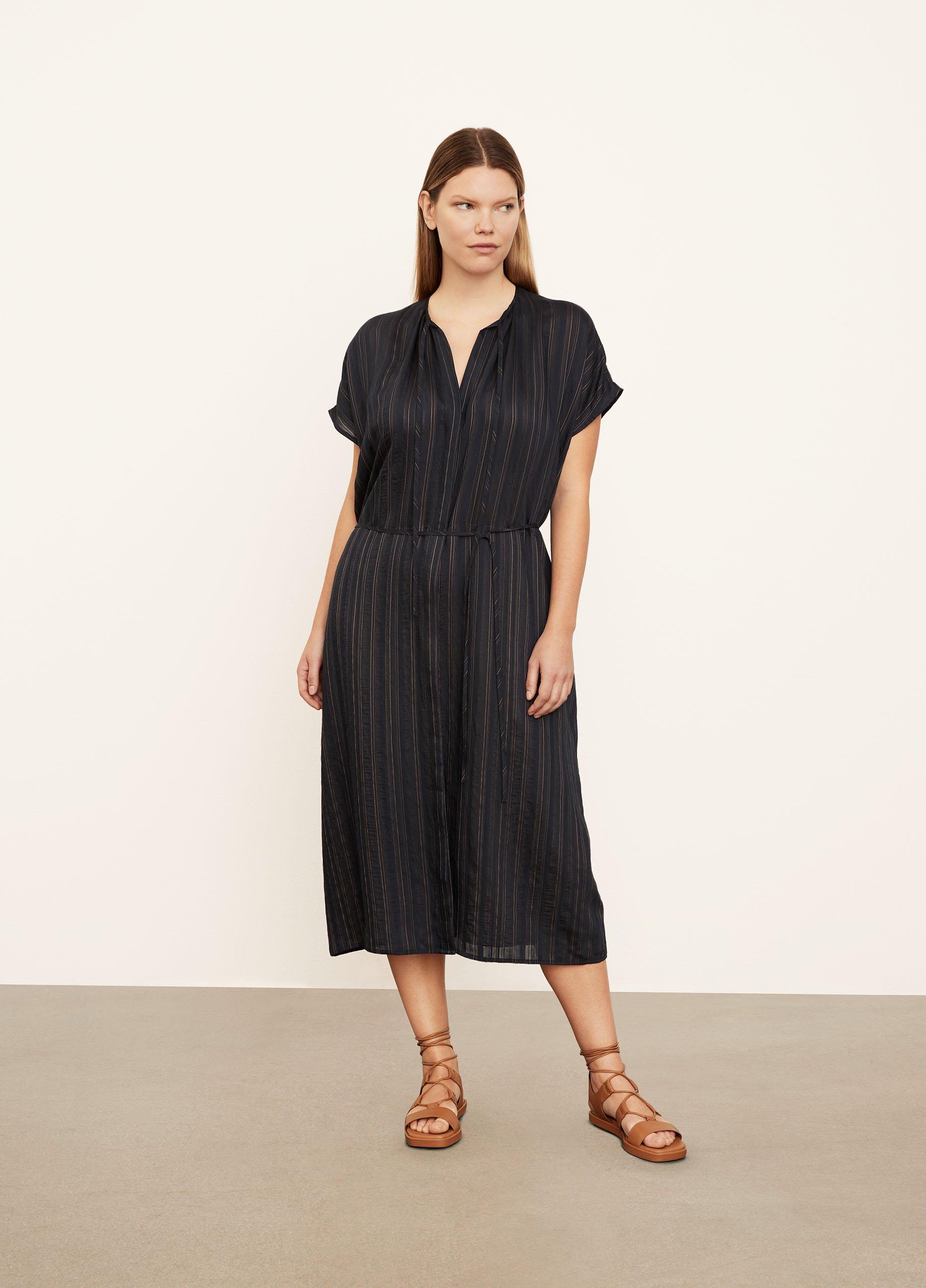 Vince striped hotsell shirt dress