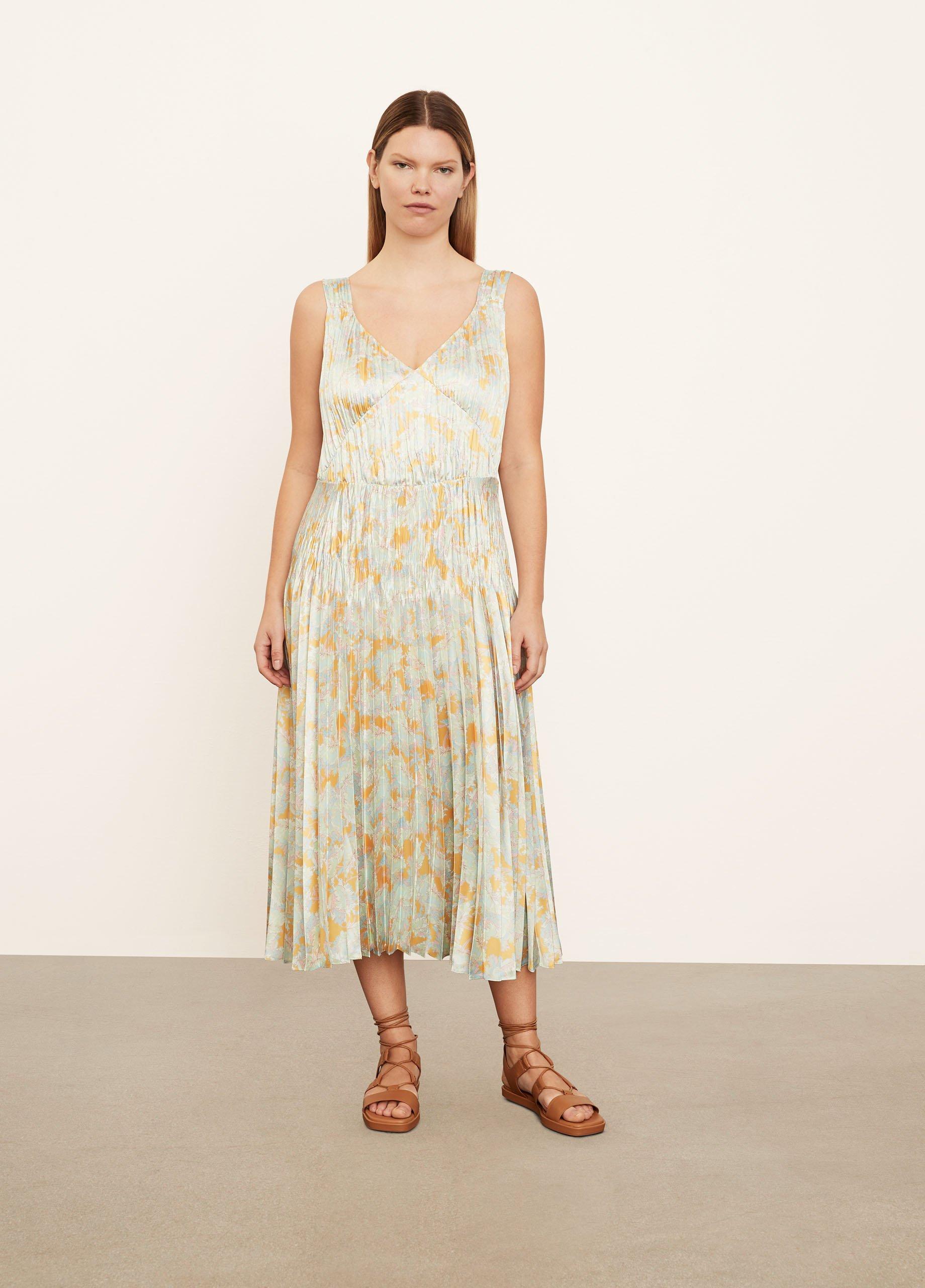 Lotus V-Neck Pleated Slip Dress image number 0