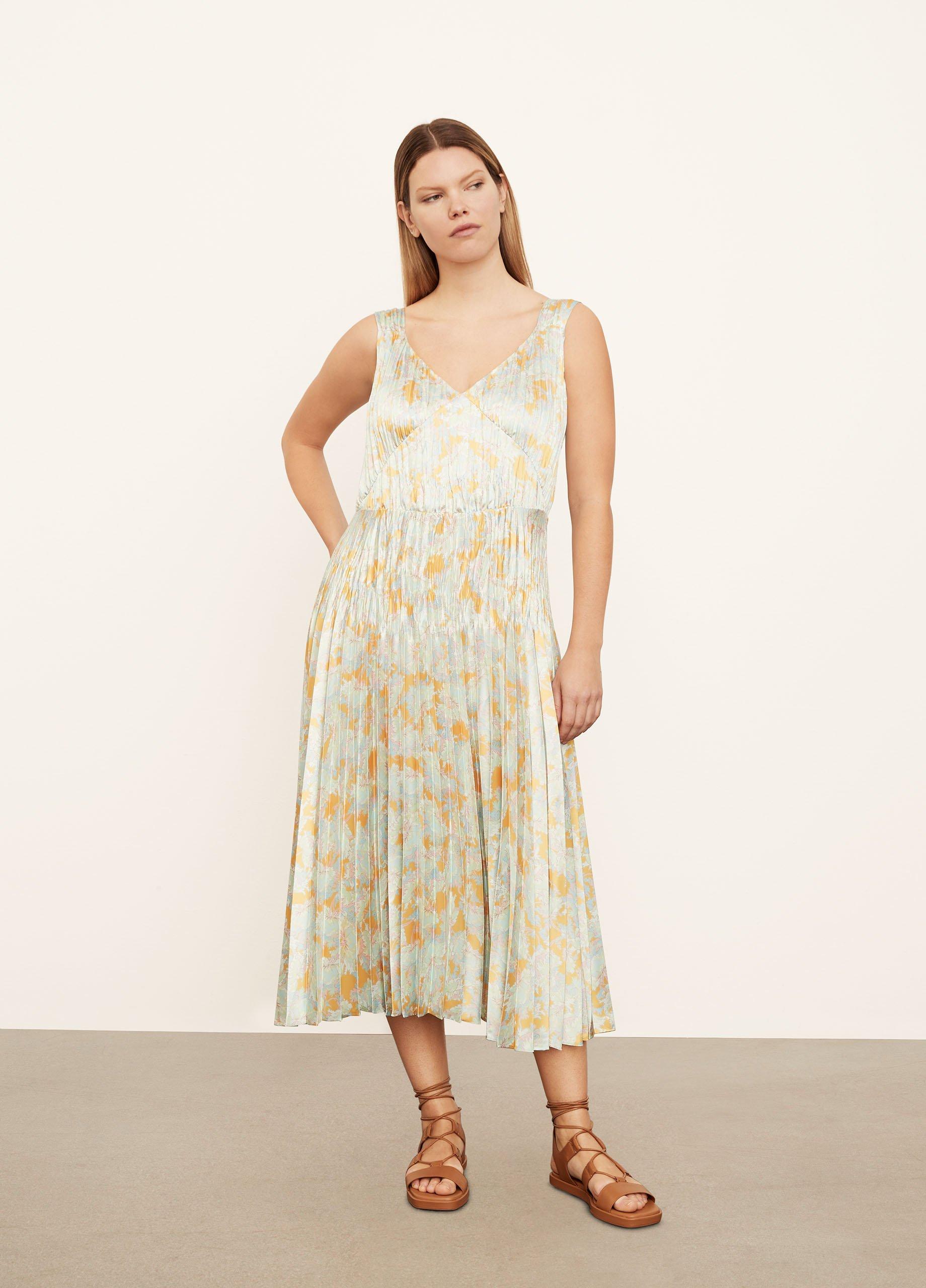 Lotus V-Neck Pleated Slip Dress image number 1