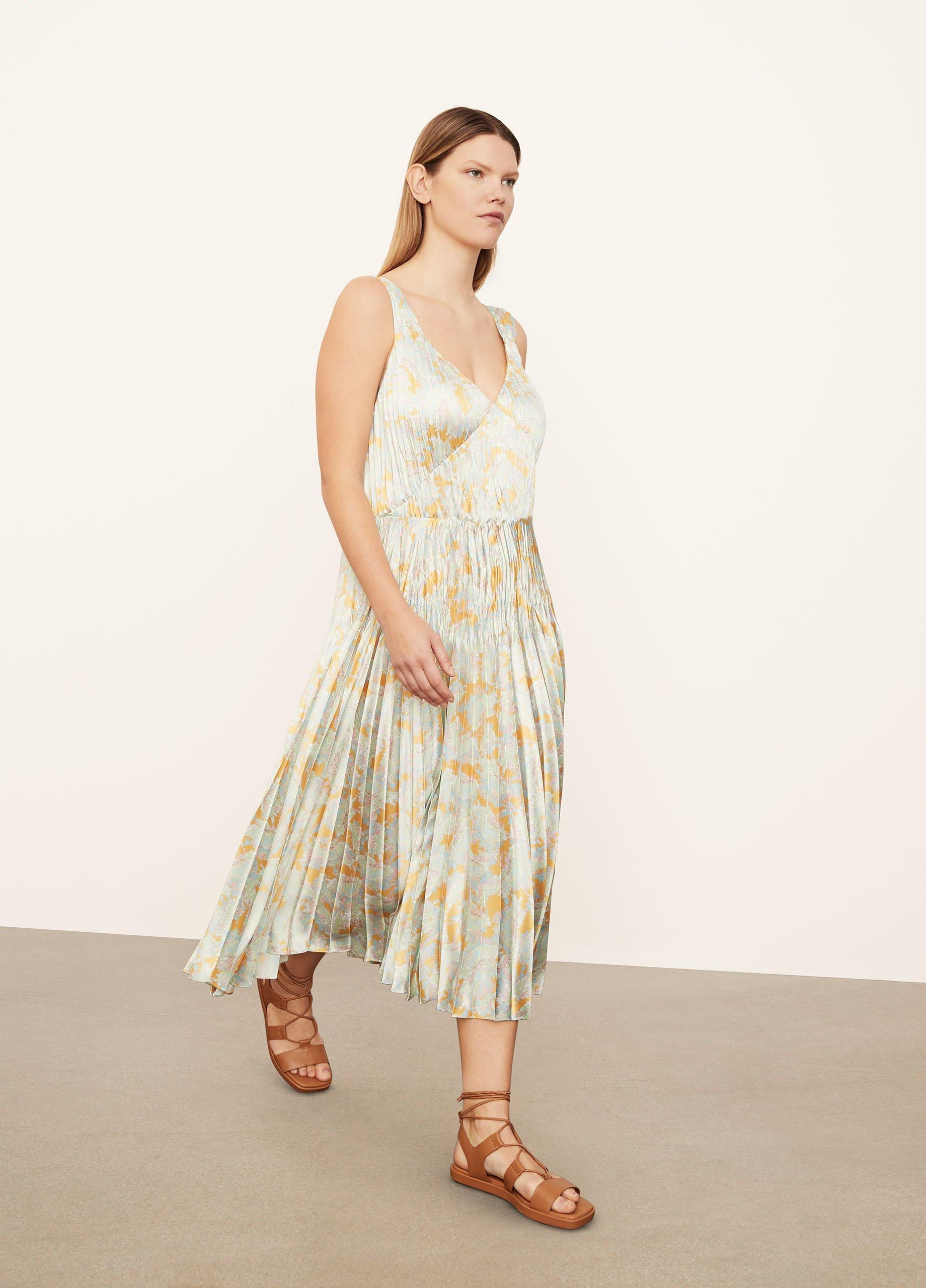 Lotus V-Neck Pleated Slip Dress image number 2