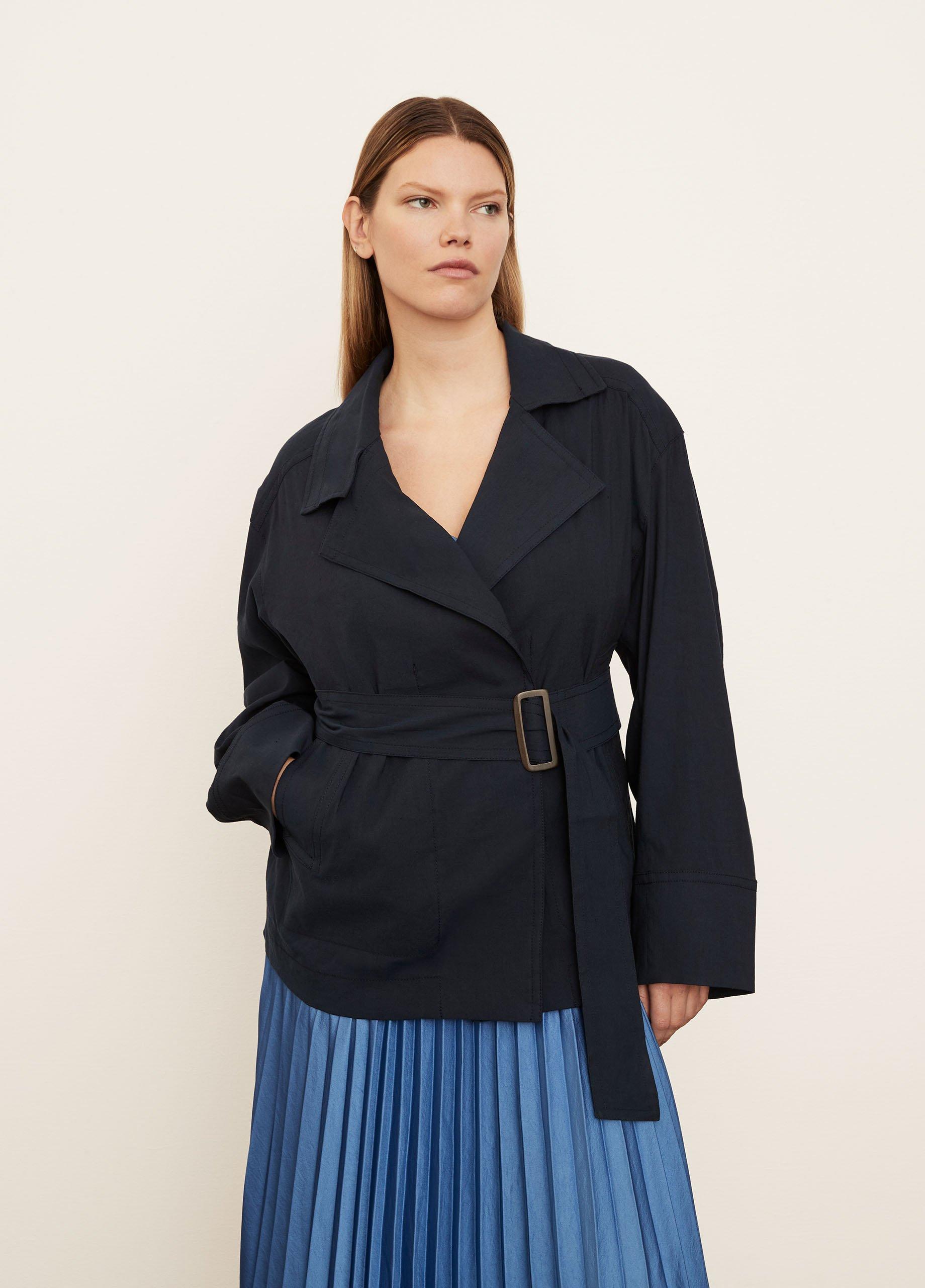 Linen-Blend Cropped Utility Jacket