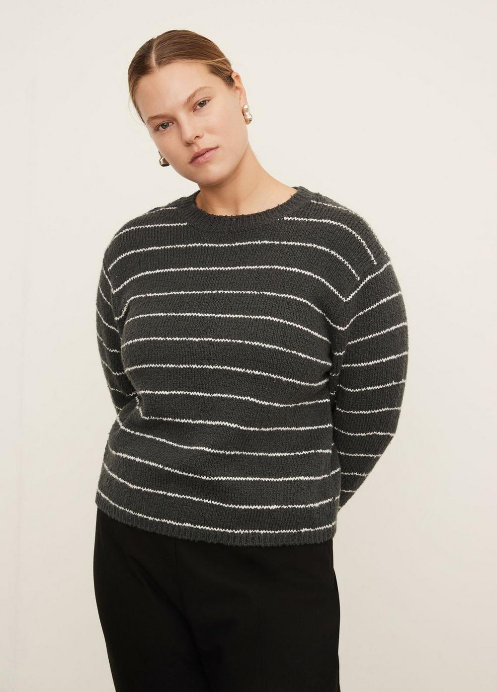 Pebbled Stripe Crew Neck Sweater